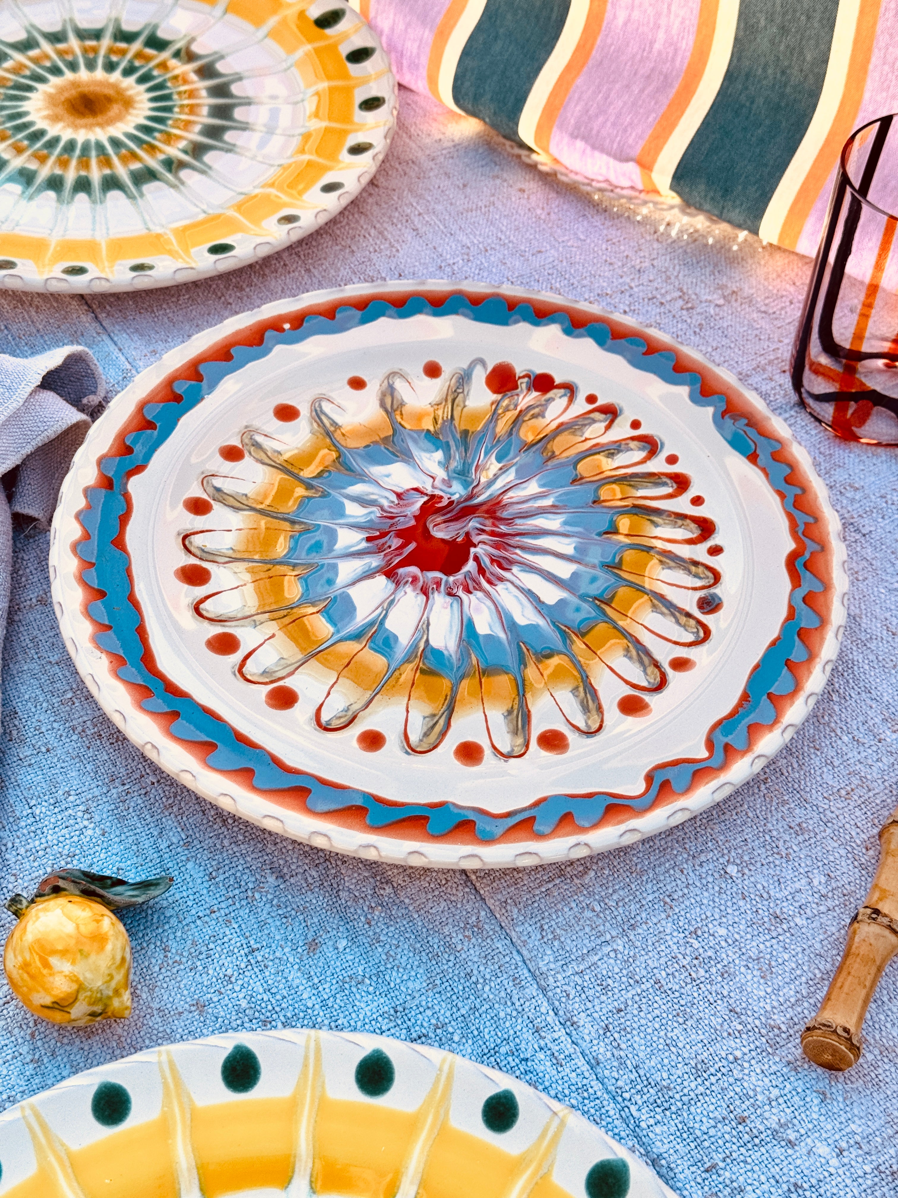 Dinner Plate - 27cm "Unique Art Pieces by Studio Riviera" Handmade Ceramic from Puglia