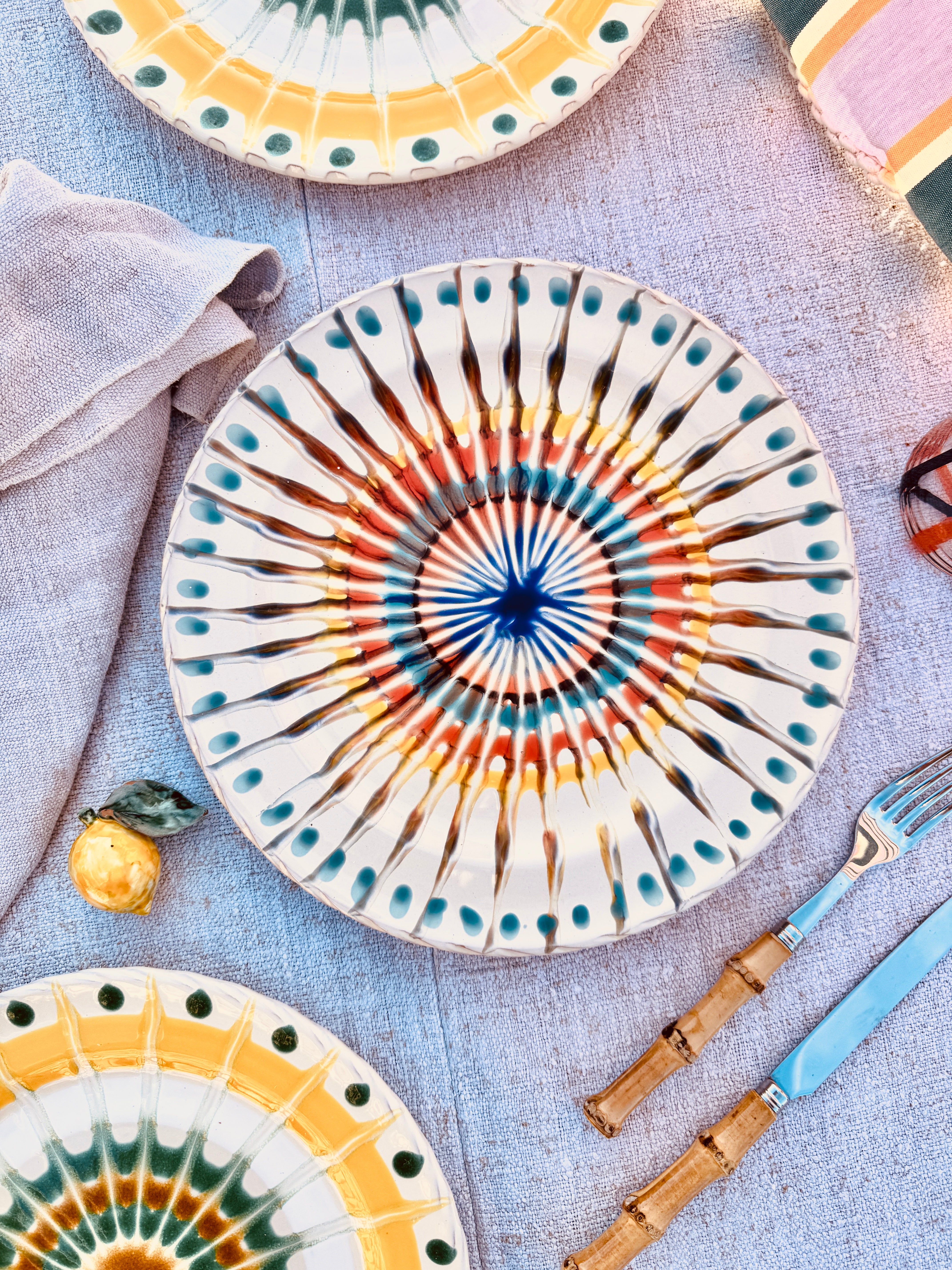 Dinner Plate - 27cm "Unique Art Pieces by Studio Riviera" Handmade Ceramic from Puglia