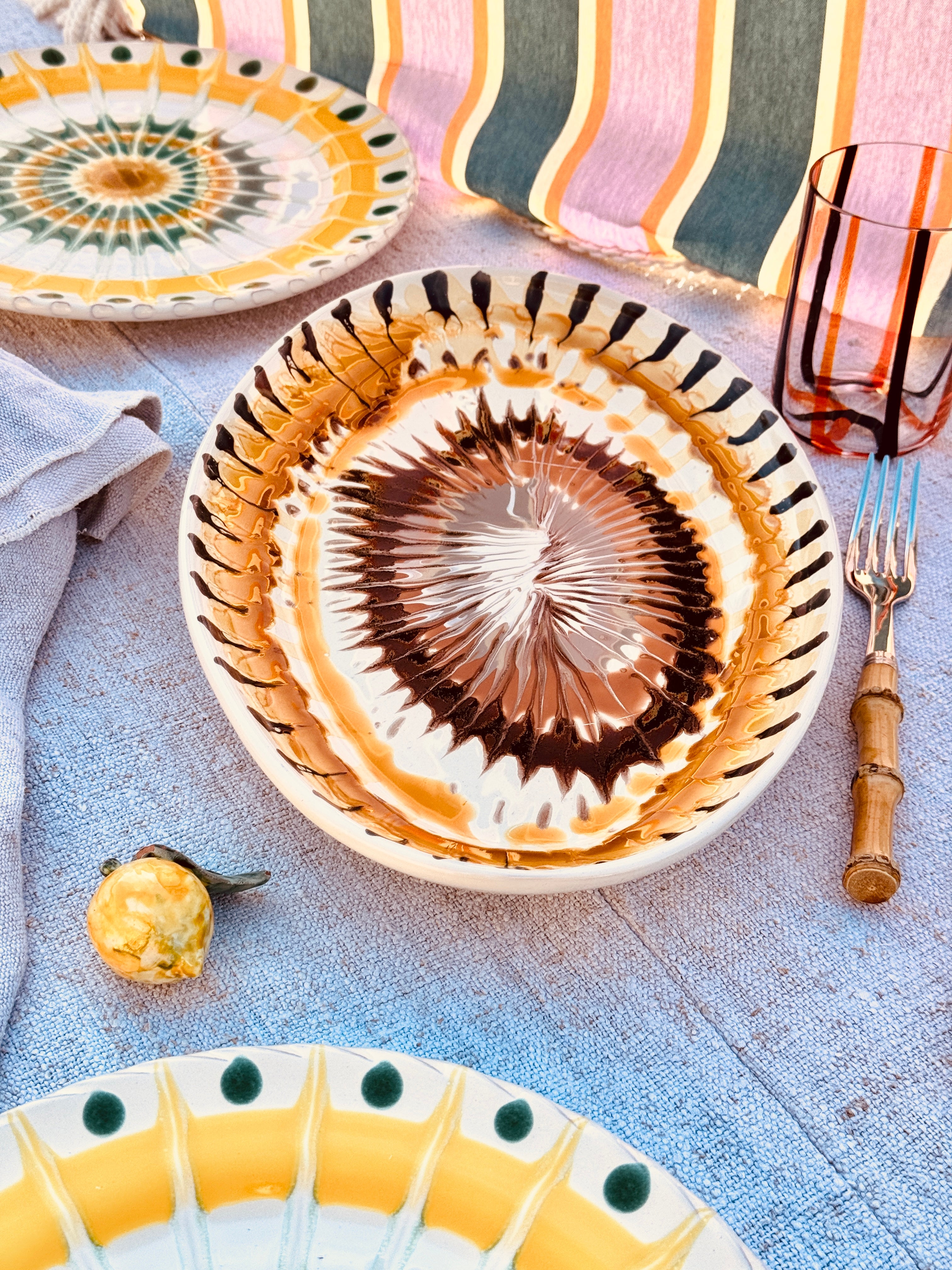 ! Einzelstück ! ovale Servierplatte 35X23cm - nur 1 x erhältlich - handgemacht in Apulien