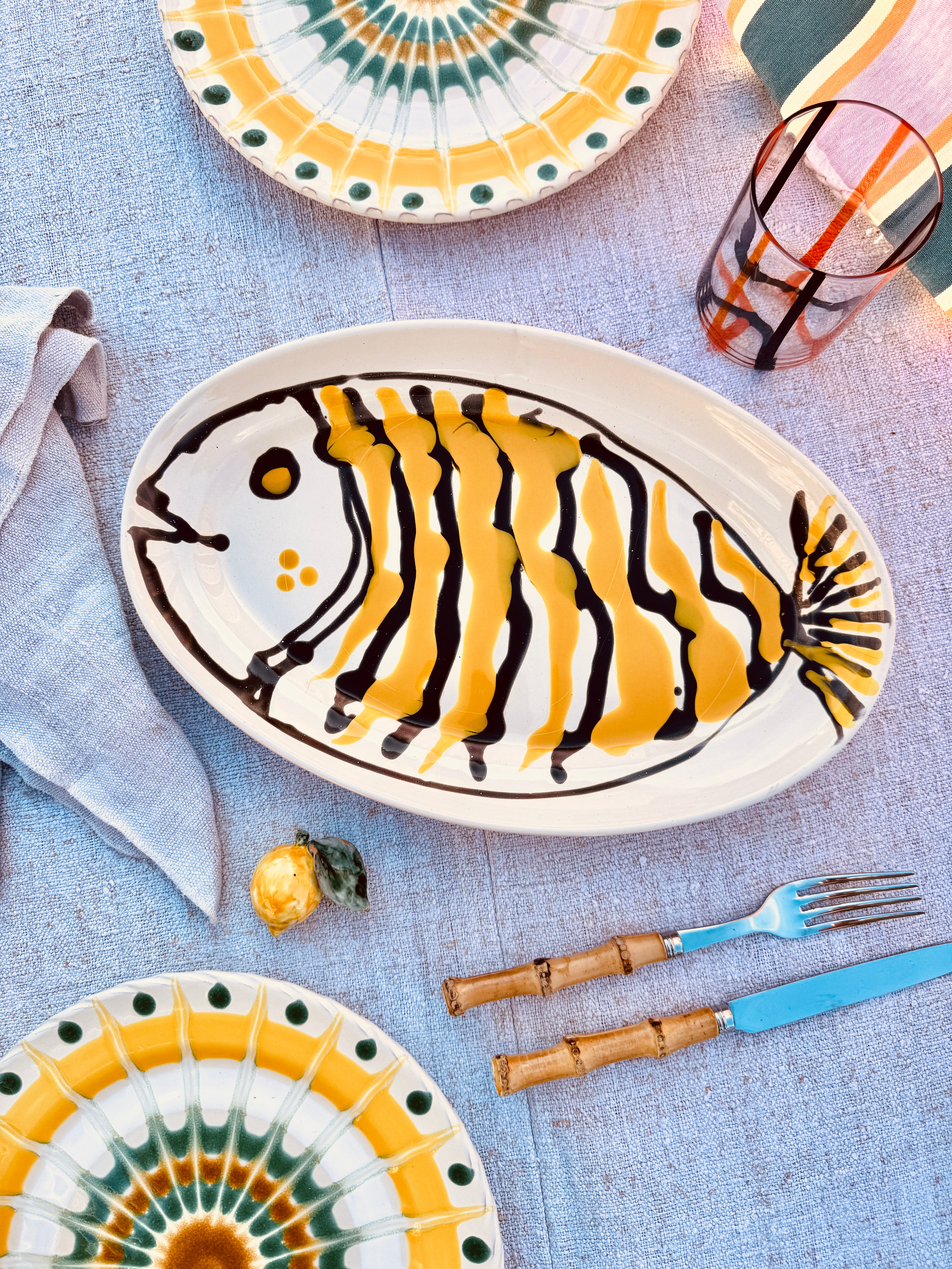 ! Einzelstück ! ovale Servierplatte 35X23cm - nur 1 x erhältlich - handgemacht in Apulien