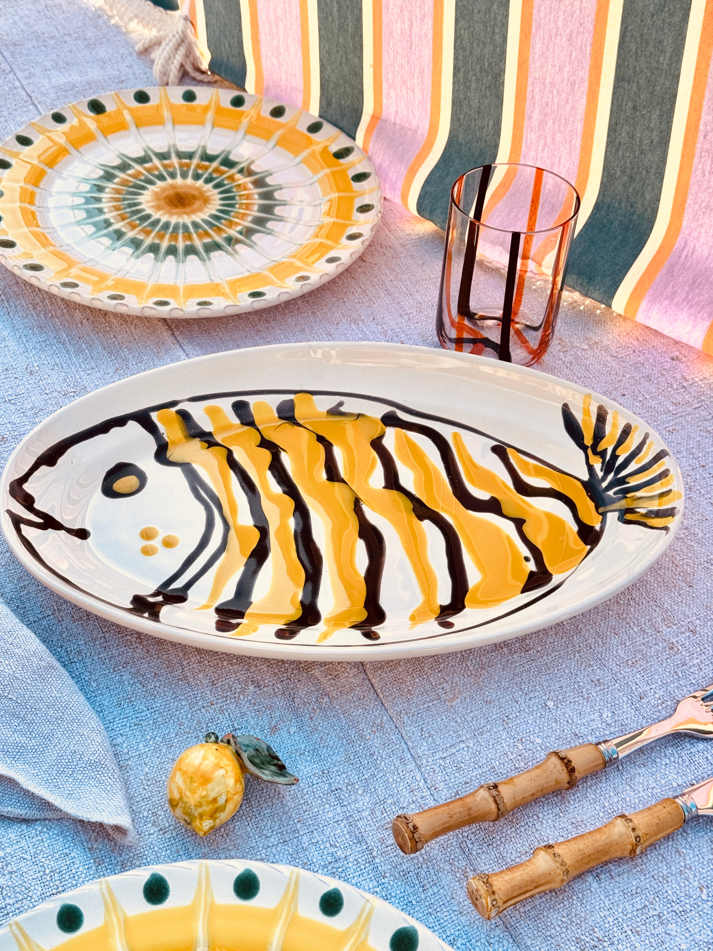 ! Einzelstück ! ovale Servierplatte 35X23cm - nur 1 x erhältlich - handgemacht in Apulien