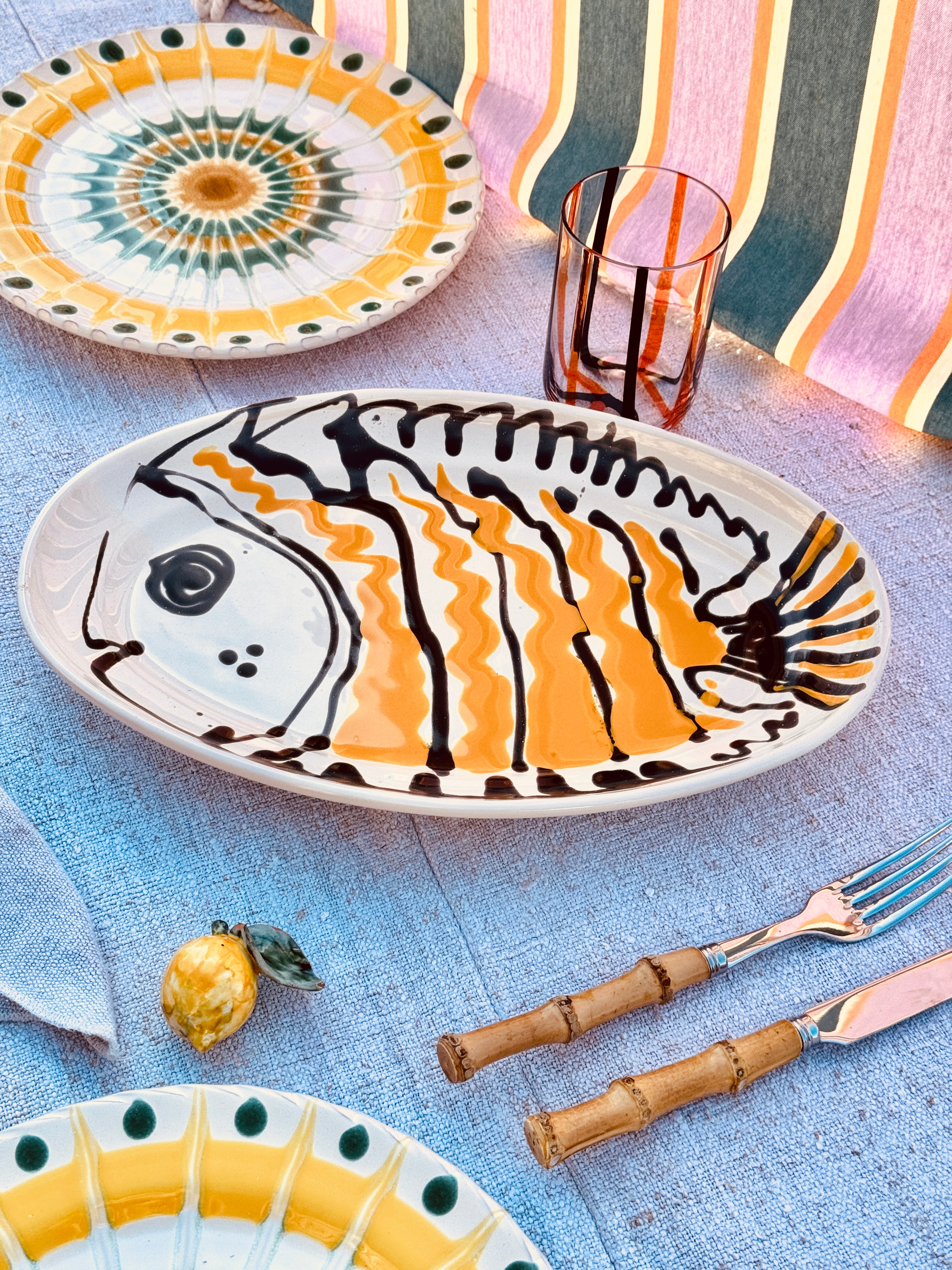 ! Einzelstück ! ovale Servierplatte 35X23cm - nur 1 x erhältlich - handgemacht in Apulien