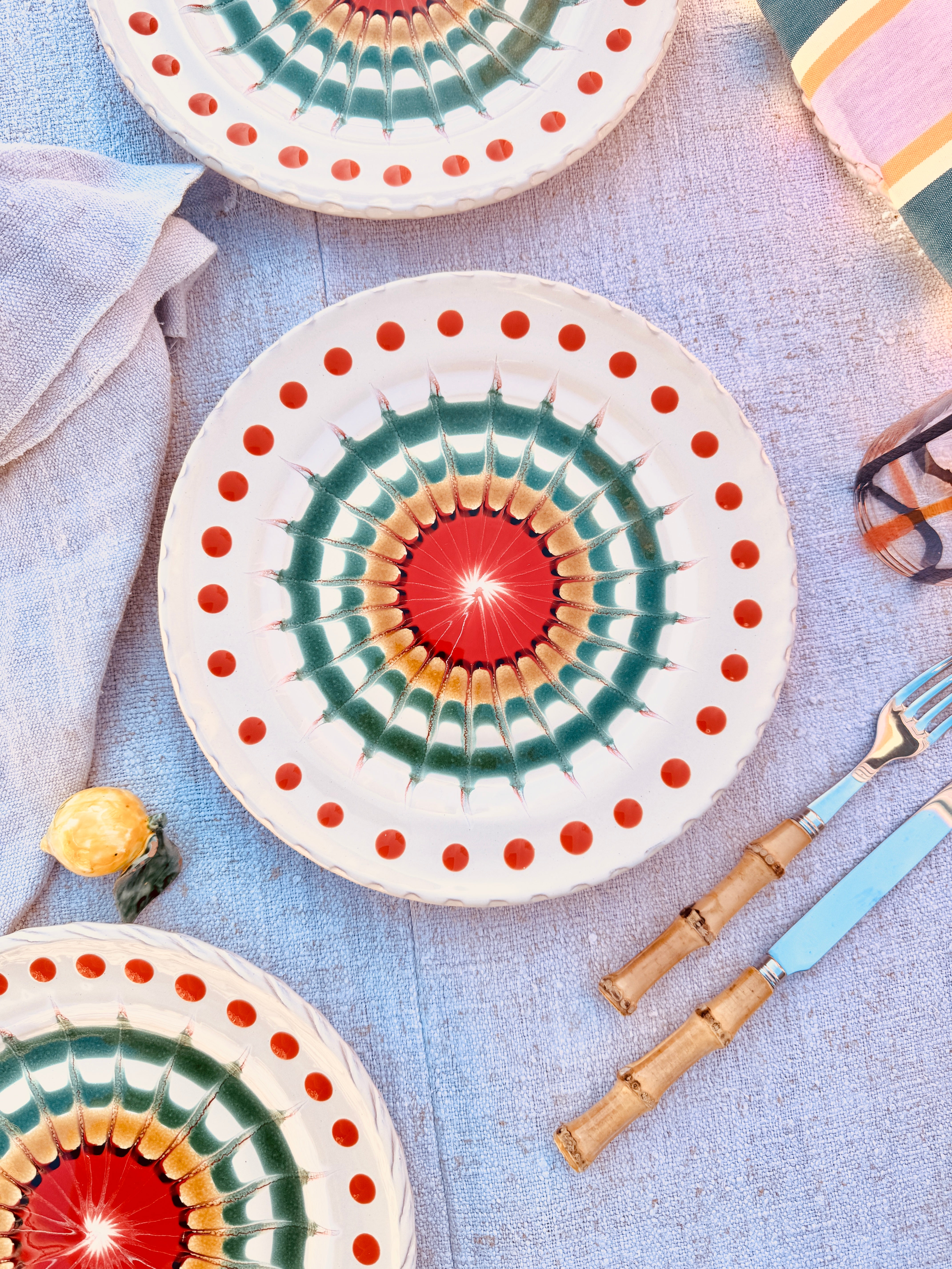 Psychodelic Speiseteller - 25cm "Grand Hotel Riviera Classic" Handgemacht in Apulien