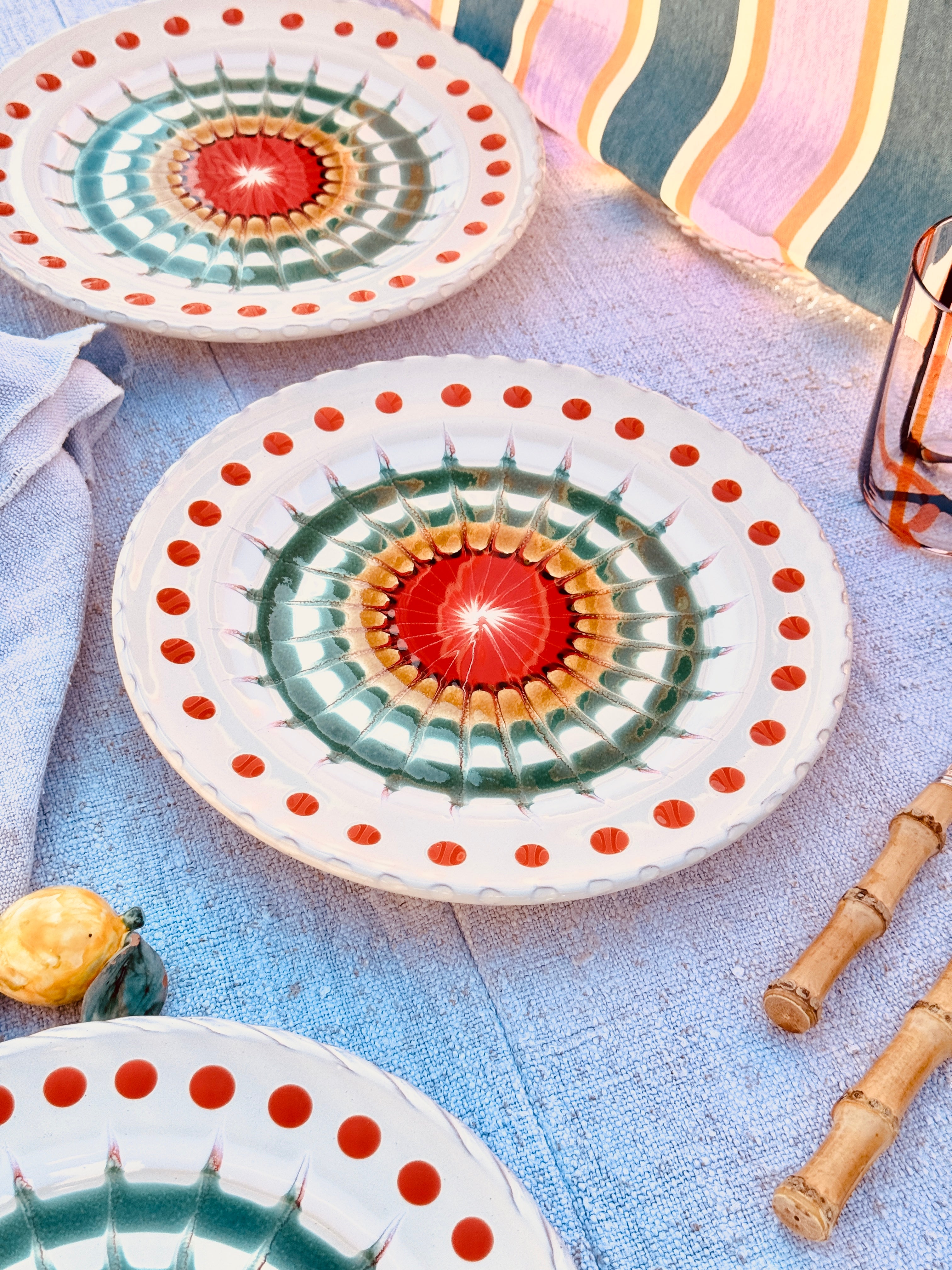 Psychodelic Speiseteller - 25cm "Grand Hotel Riviera Classic" Handgemacht in Apulien