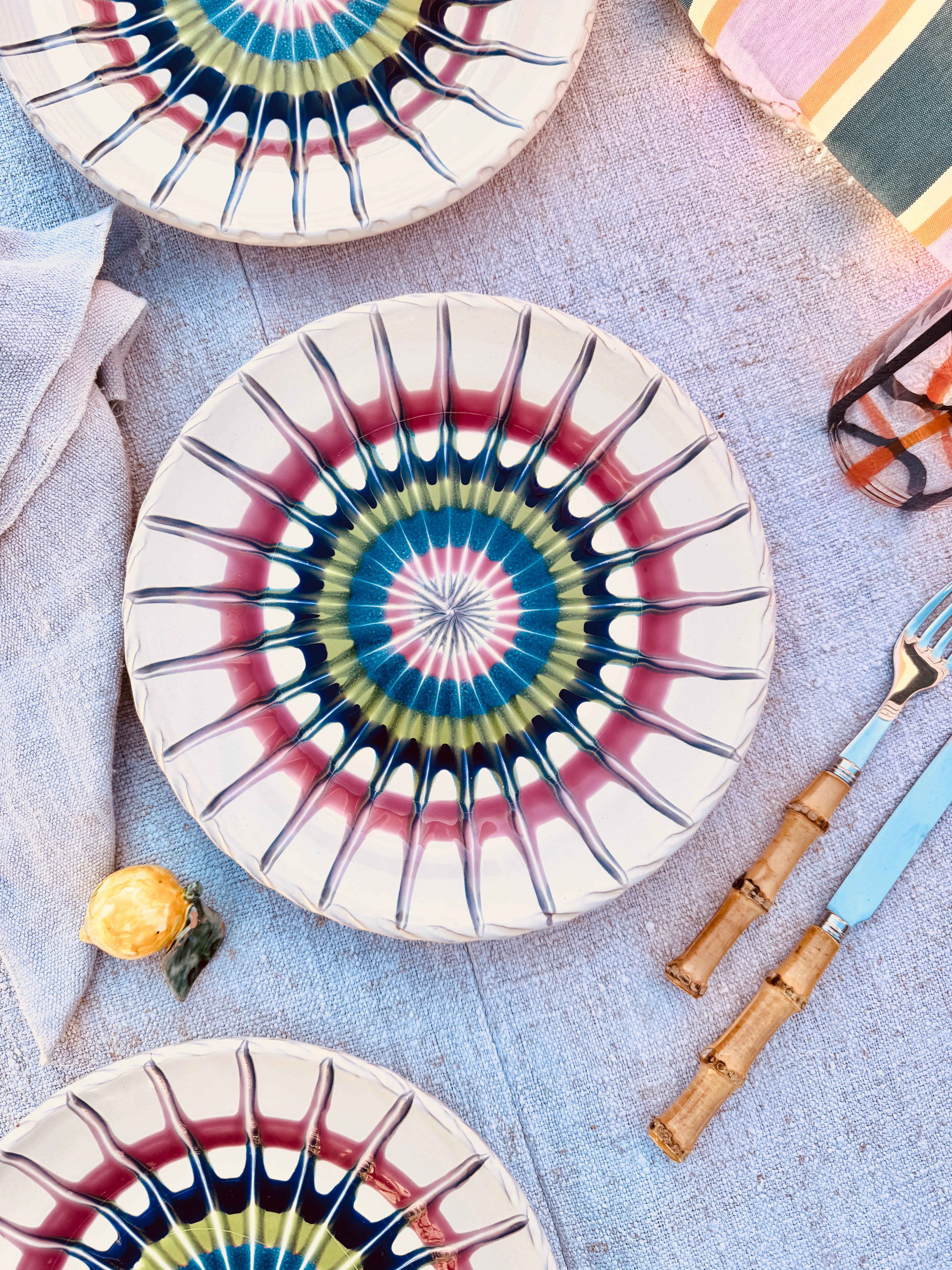 Dinner Plate - 25cm "Grand Hotel Riviera Classic Due" Handmade in Puglia