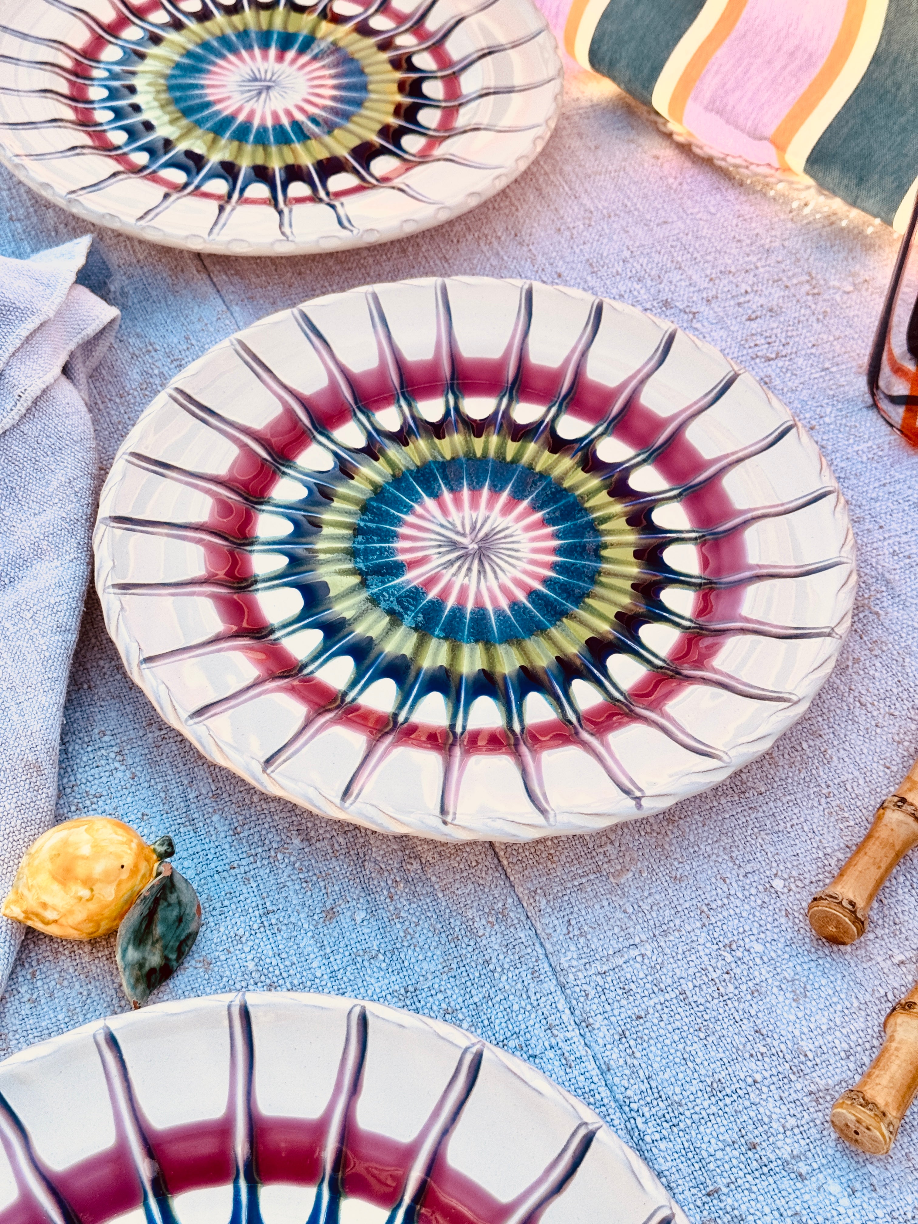 Dinner Plate - 25cm "Grand Hotel Riviera Classic Due" Handmade in Puglia