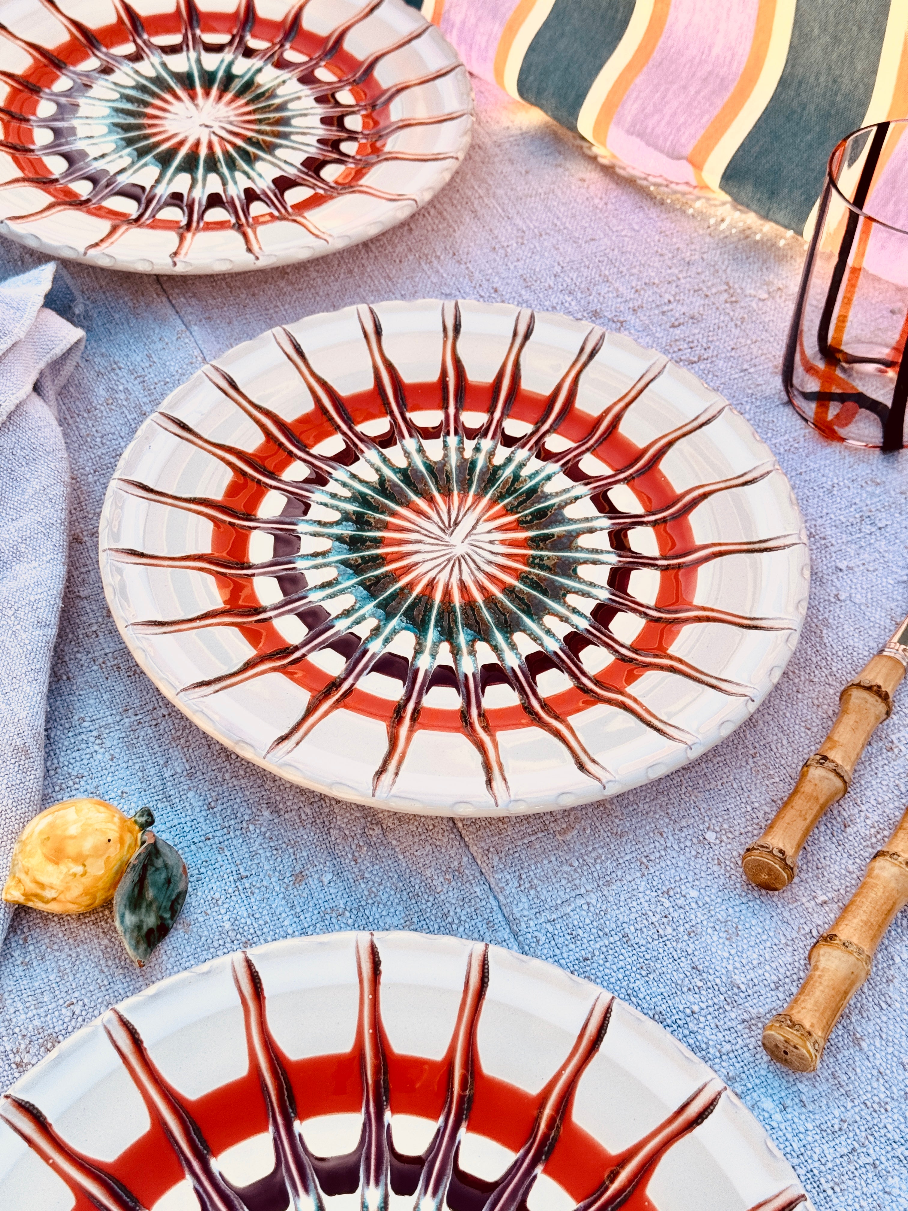 Speiseteller - 25cm "Grand Hotel Riviera Classic Tres" Handgemacht in Apulien