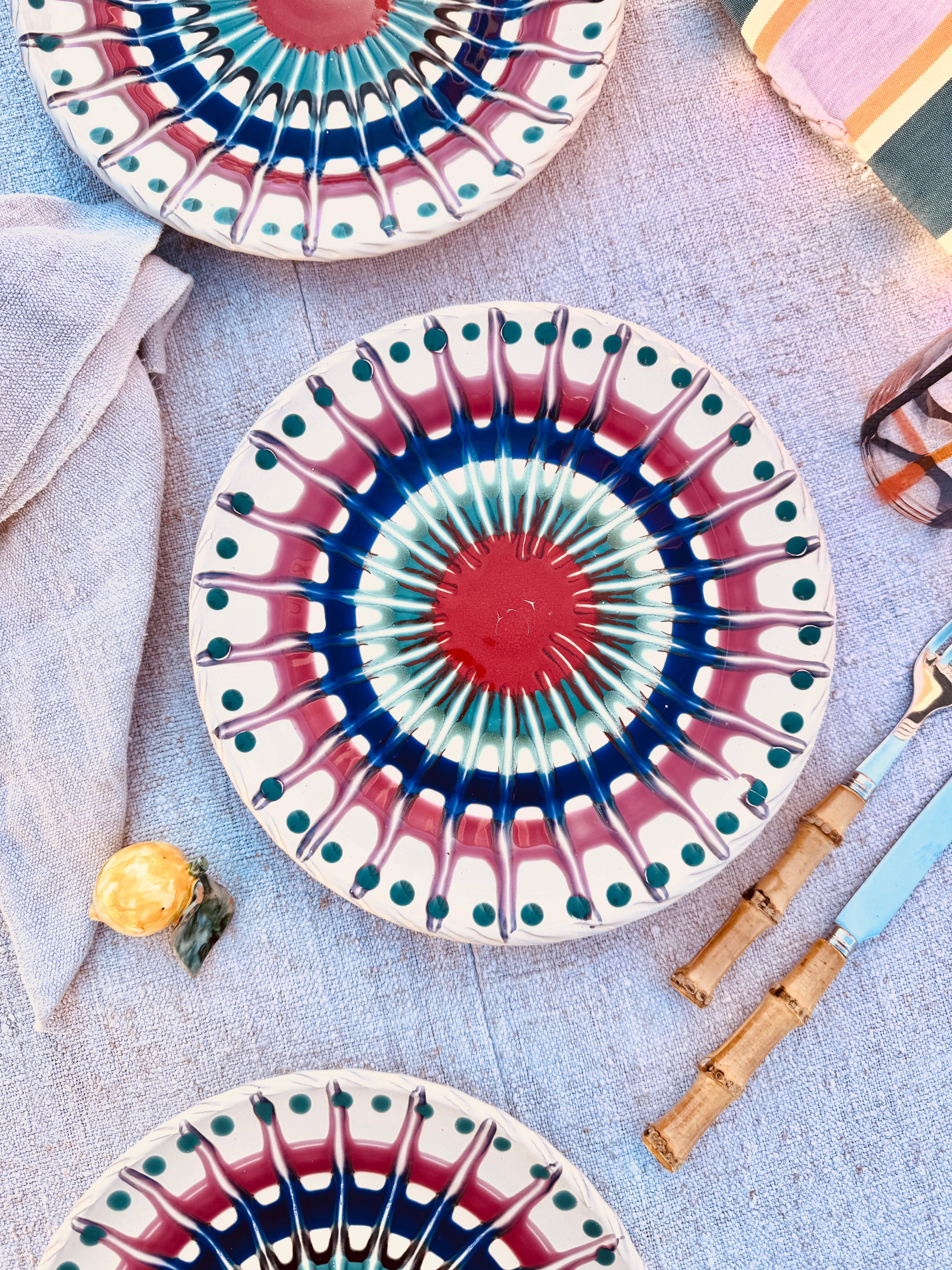 Speiseteller - 25cm "Grand Hotel Riviera Classic Four" Handgemacht in Apulien