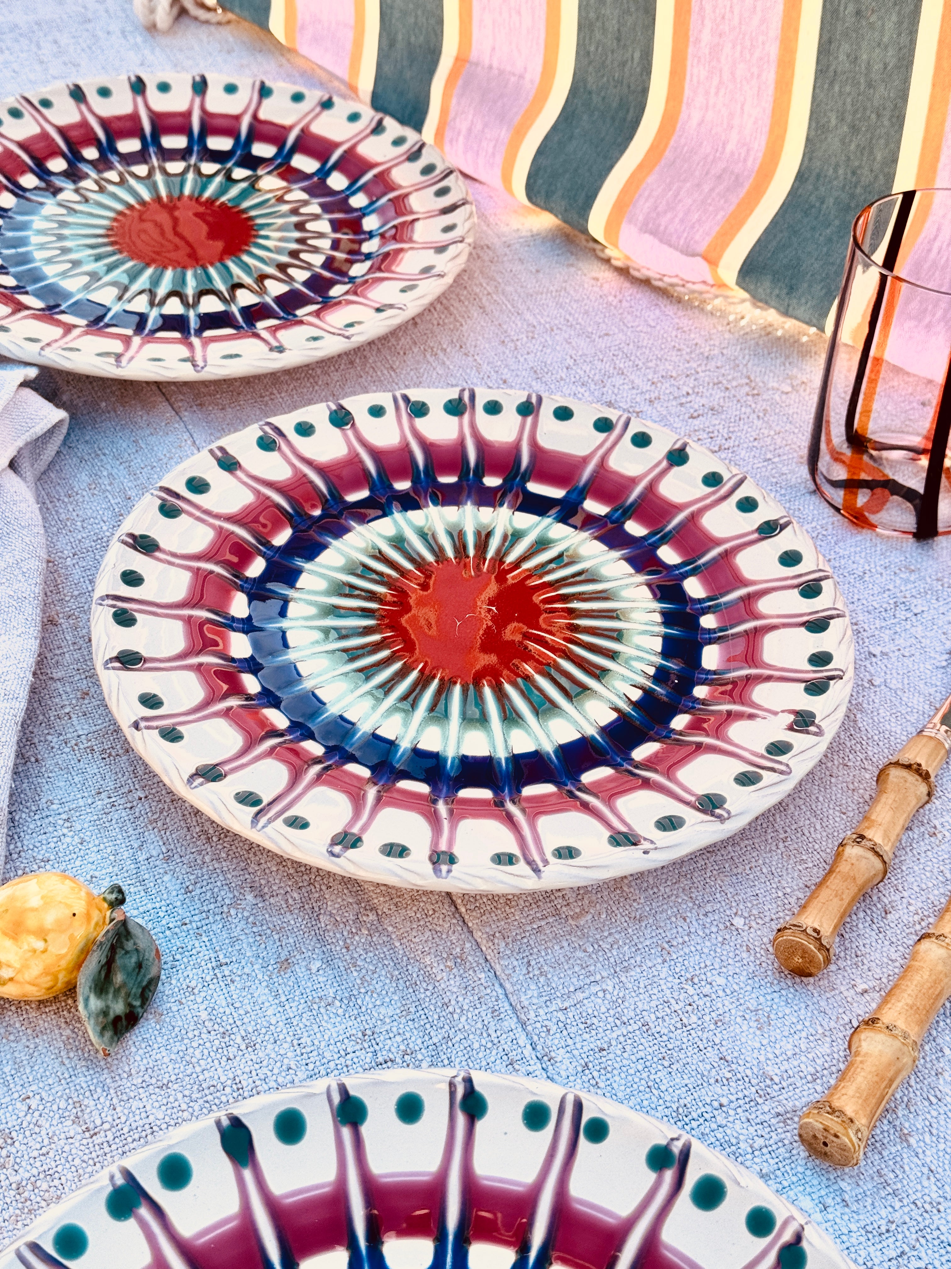 Speiseteller - 25cm "Grand Hotel Riviera Classic Four" Handgemacht in Apulien