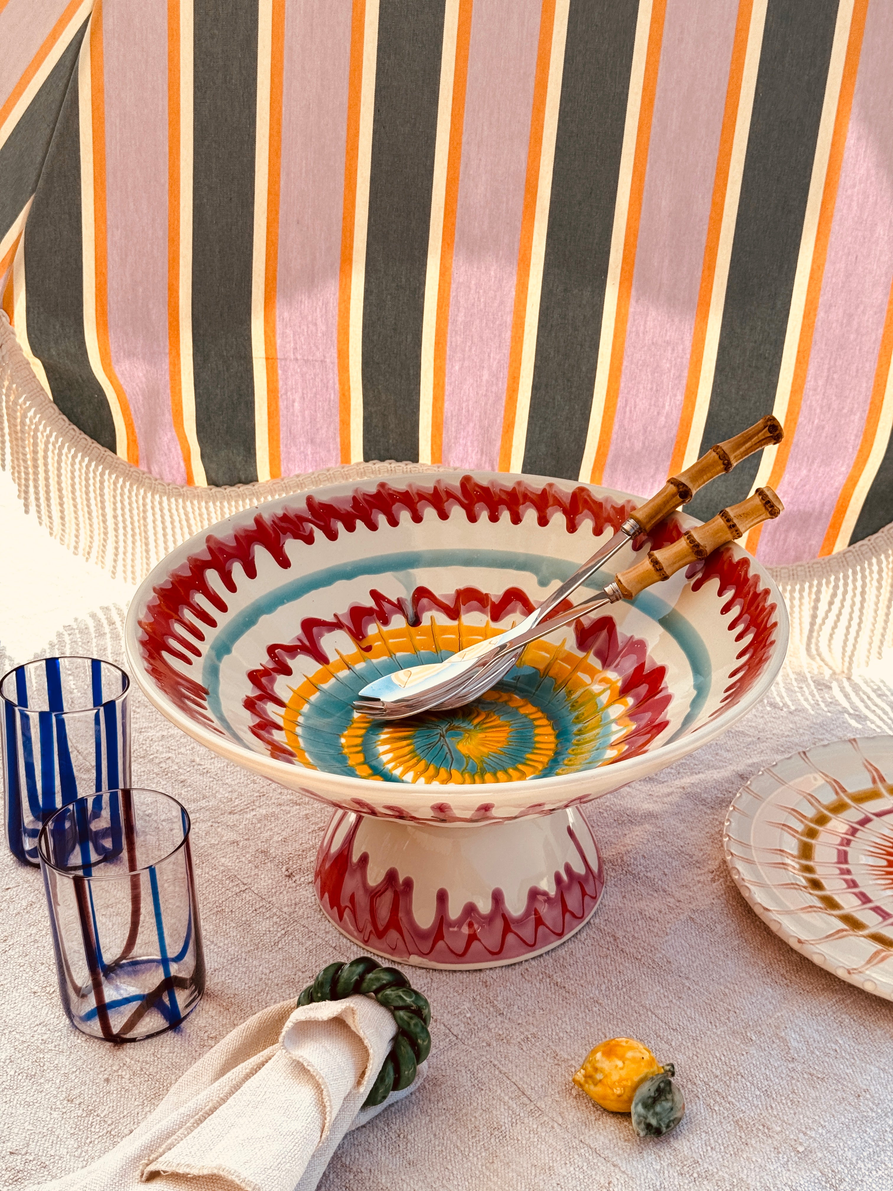 Unique Art Object – "Konic" Psychodelic High Bowl, 35 cm