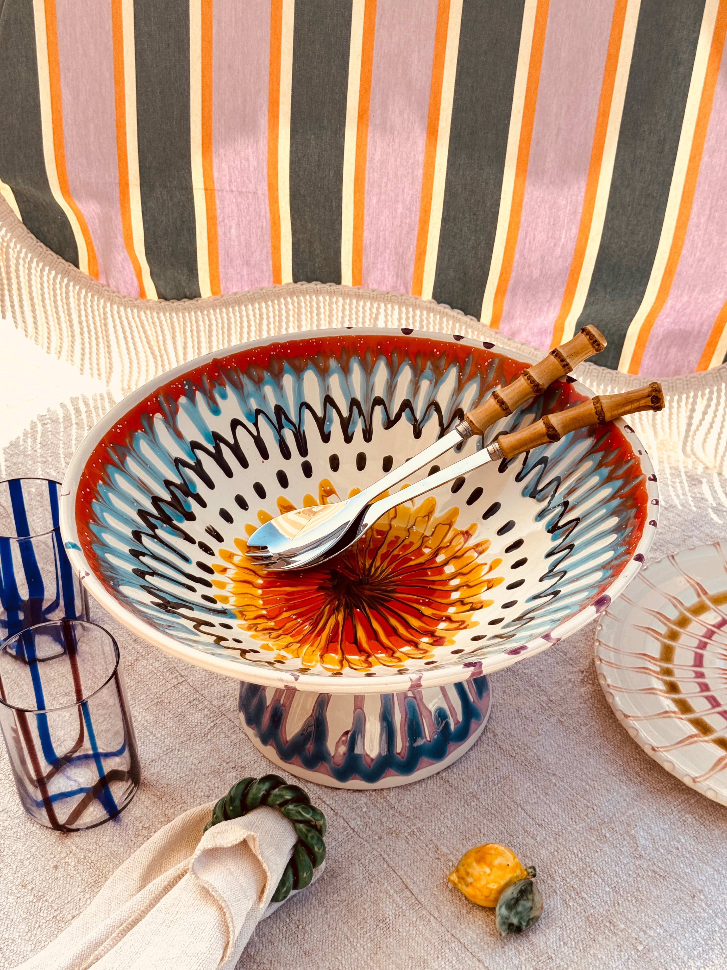 Unique Art Object – "Konic" Psychodelic High Bowl, 35 cm