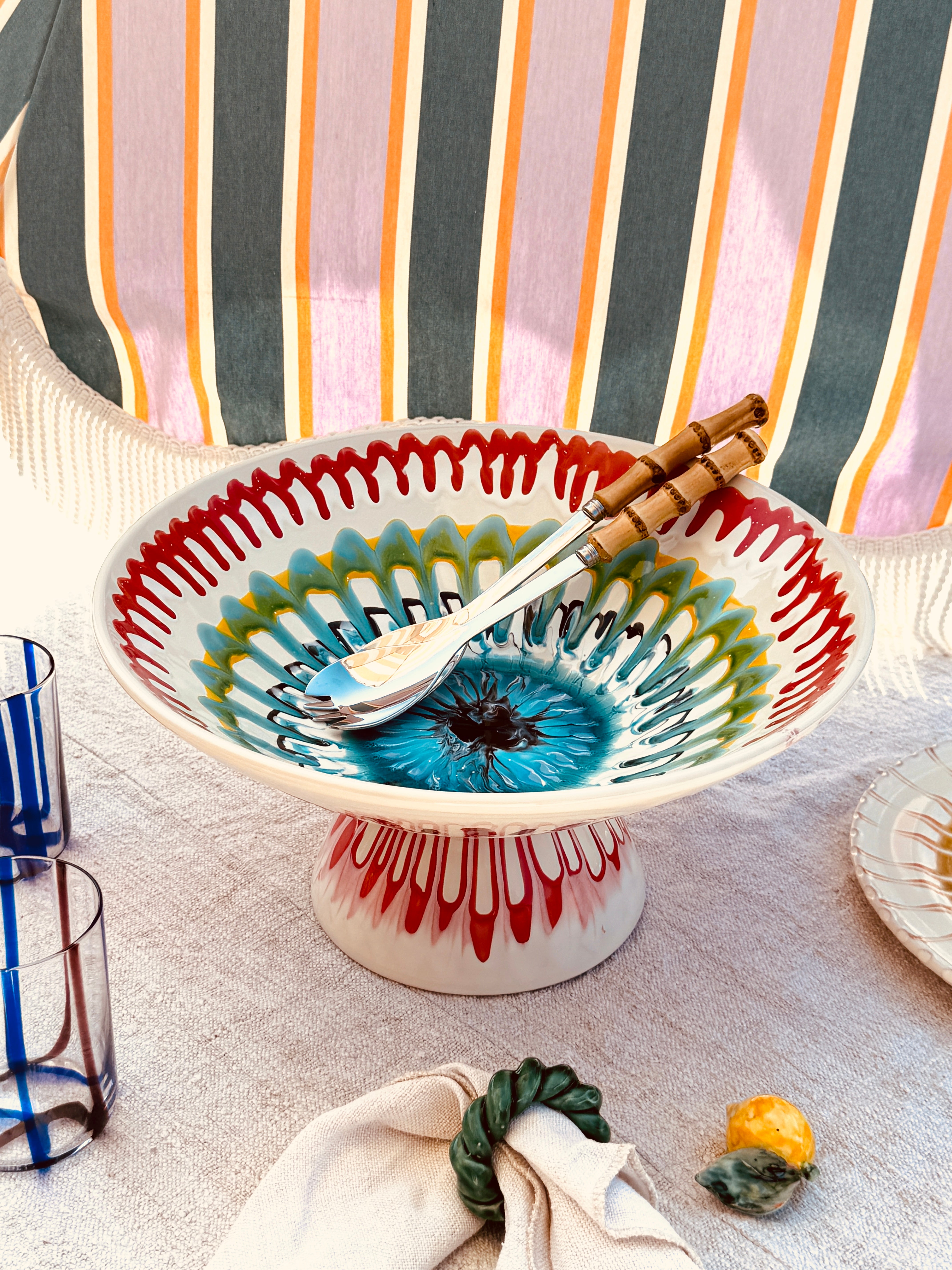 Unique Art Object – "Konic" Psychodelic High Bowl, 35 cm
