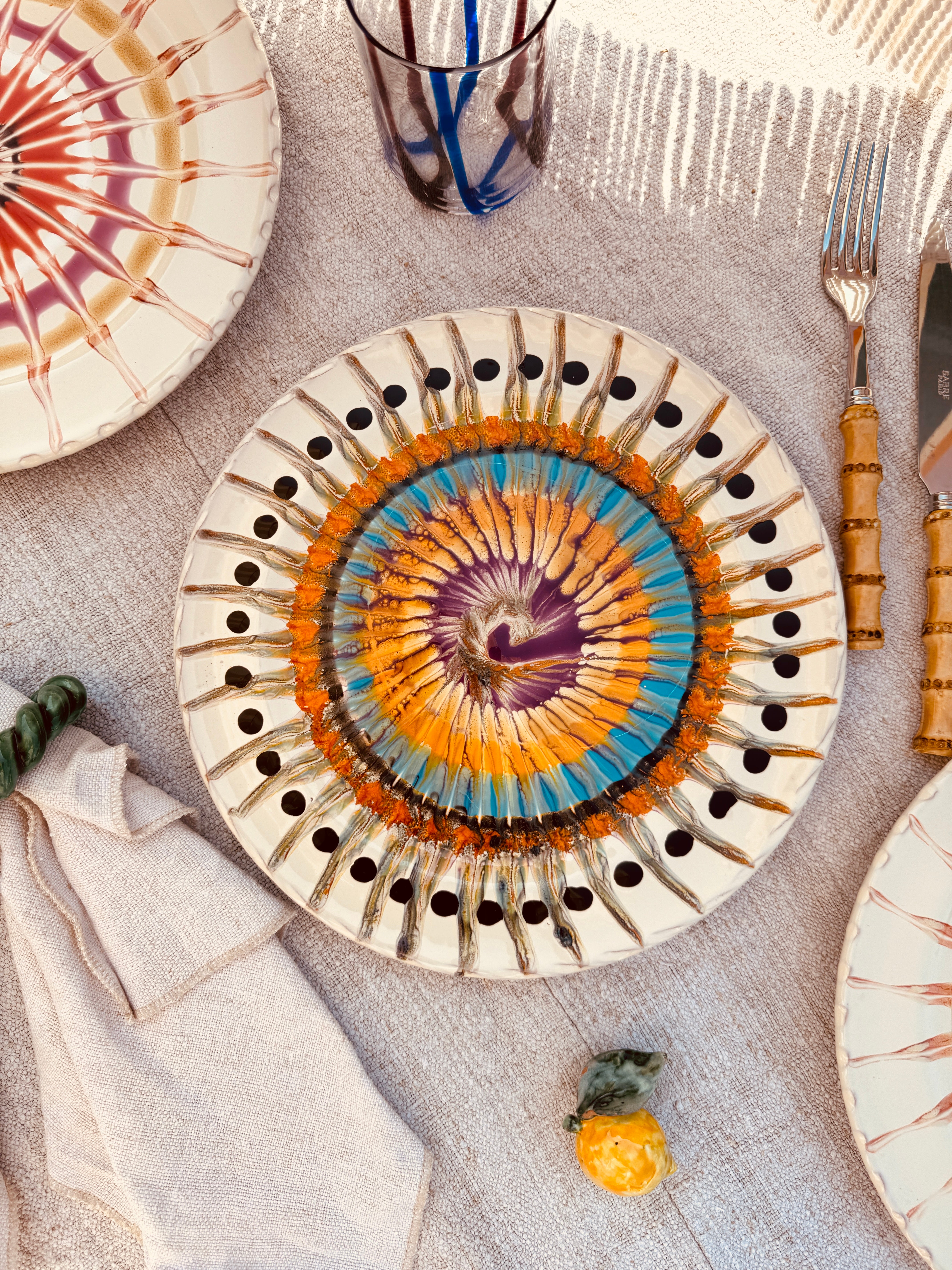Psychodelic Dinner Plate - 27cm "Unique Art Pieces by Franco Fasano"