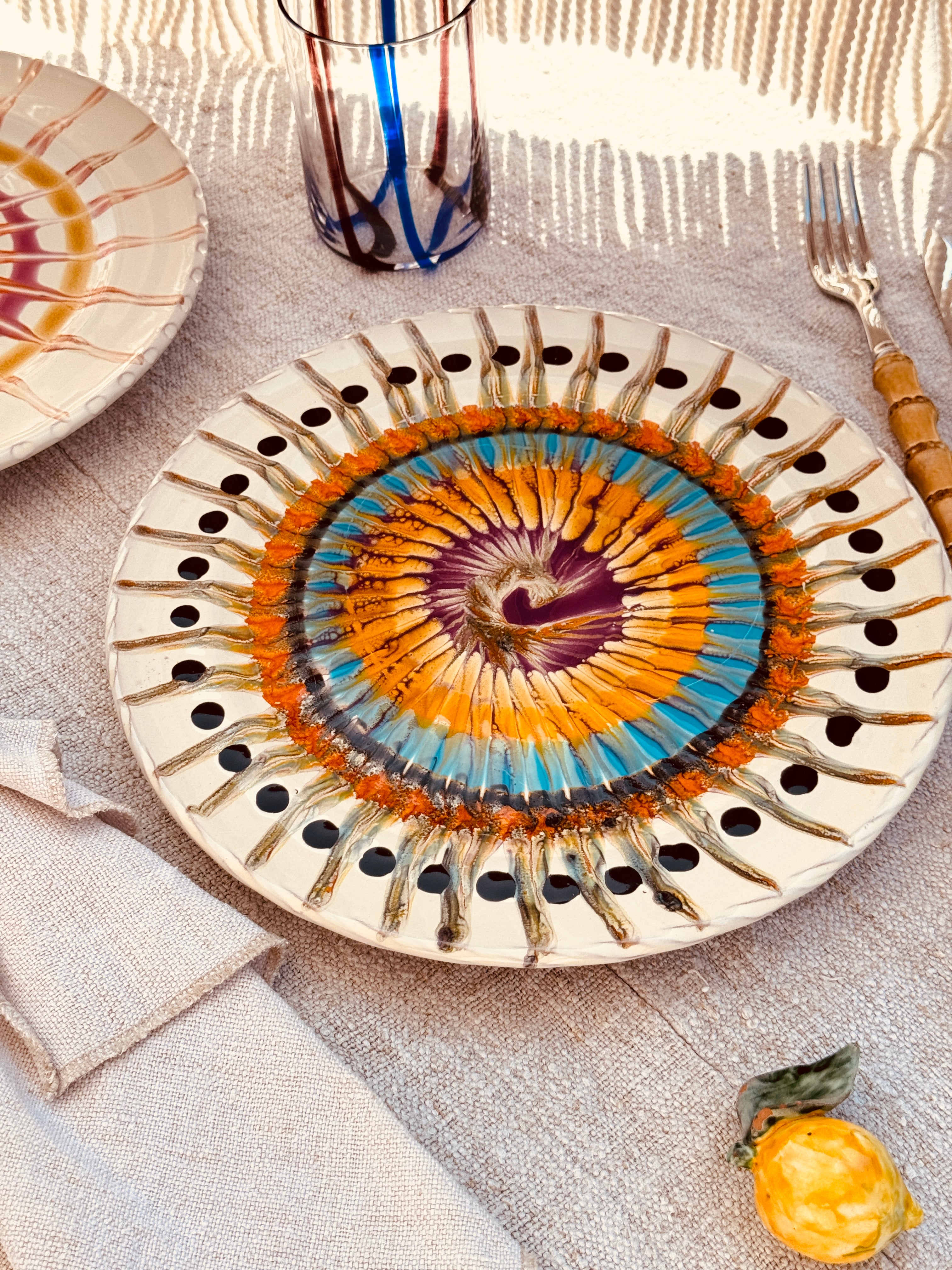 Psychodelic Dinner Plate - 27cm "Unique Art Pieces by Franco Fasano"