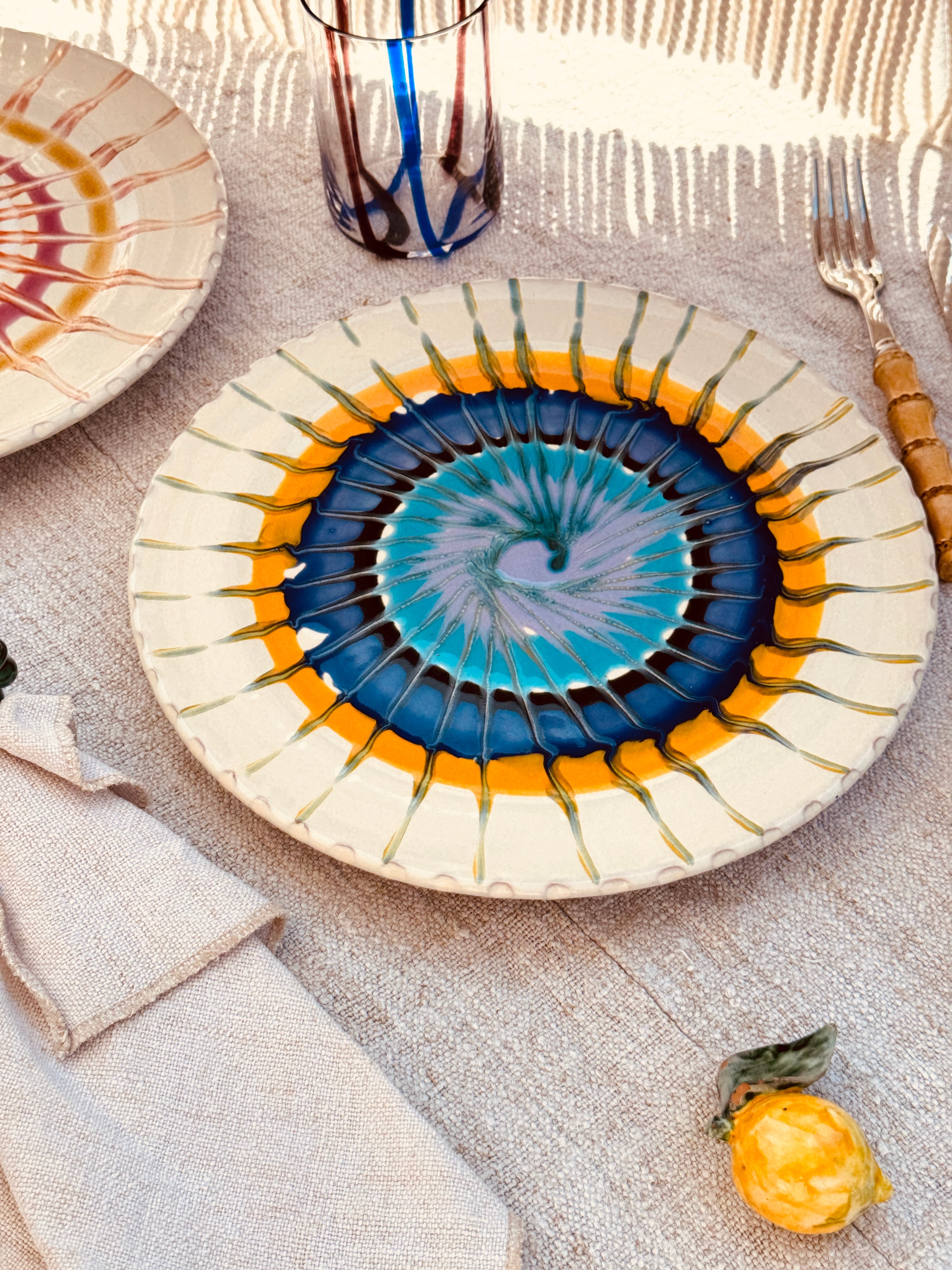 Psychodelic Dinner Plate - 27cm "Unique Art Pieces by Franco Fasano"
