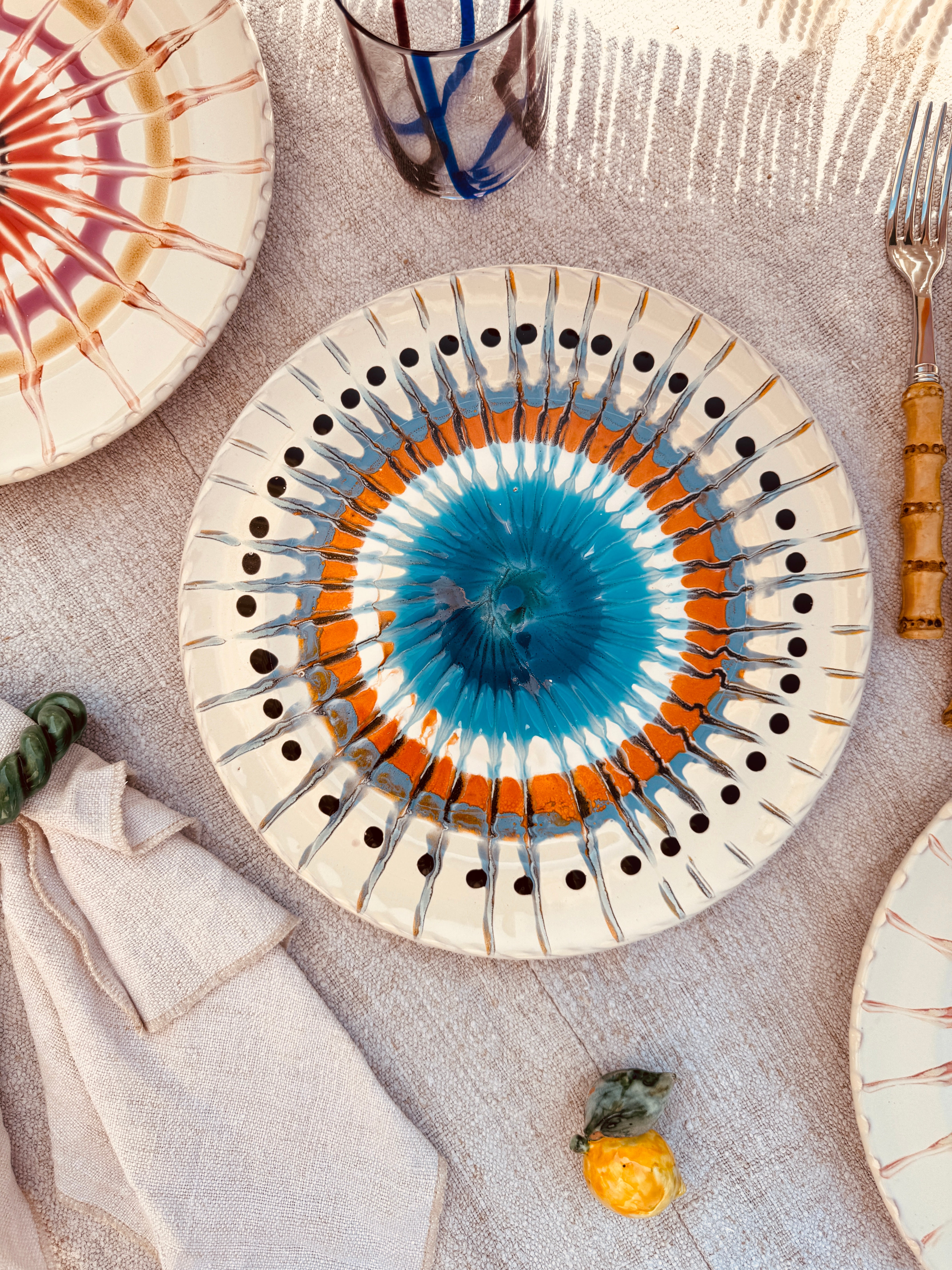 Psychodelic Dinner Plate - 27cm "Unique Art Pieces by Franco Fasano"