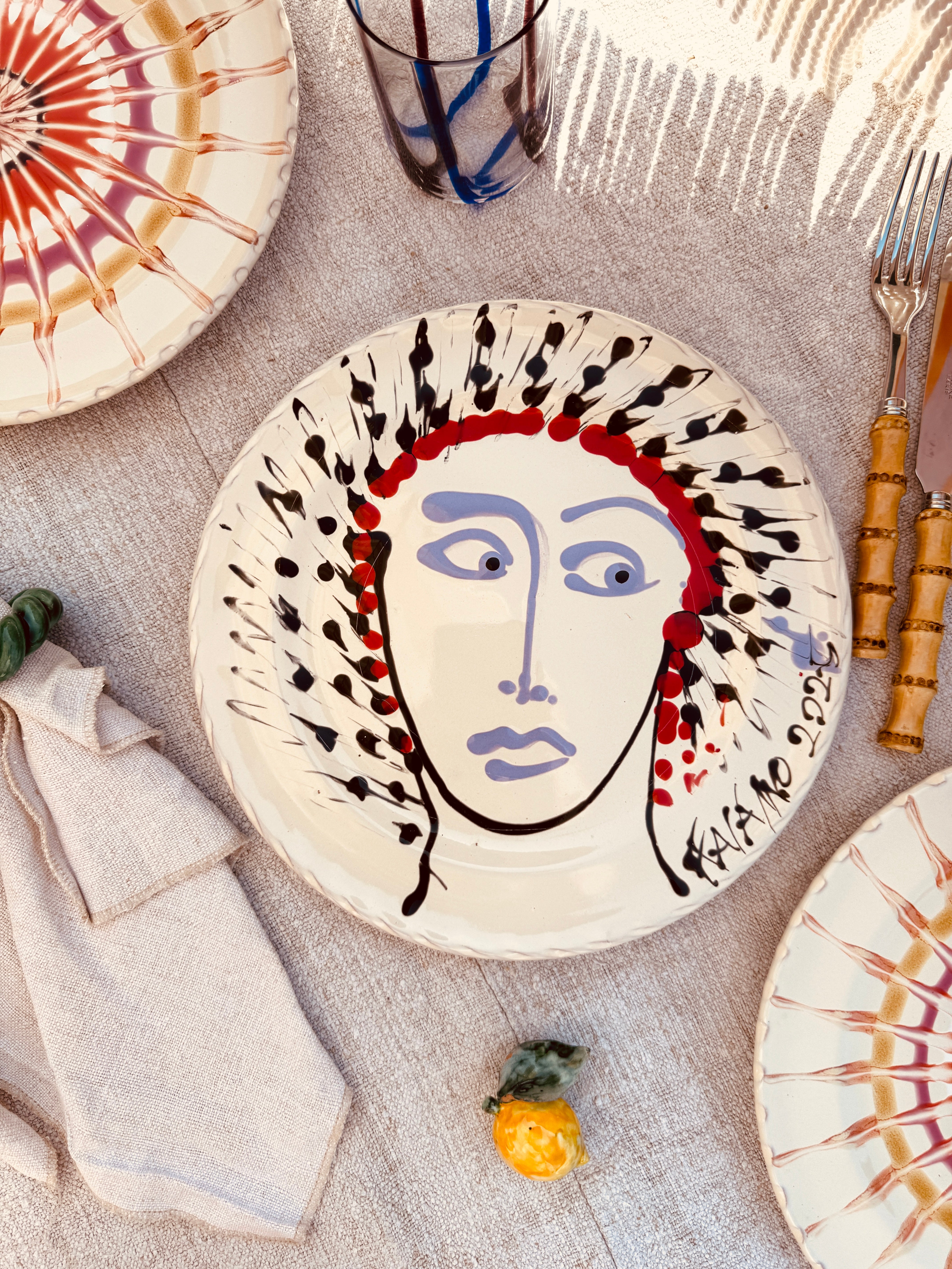 Psychodelic & Viso Dinner Plate - 27cm "Unique Art Pieces by Franco Fasano"