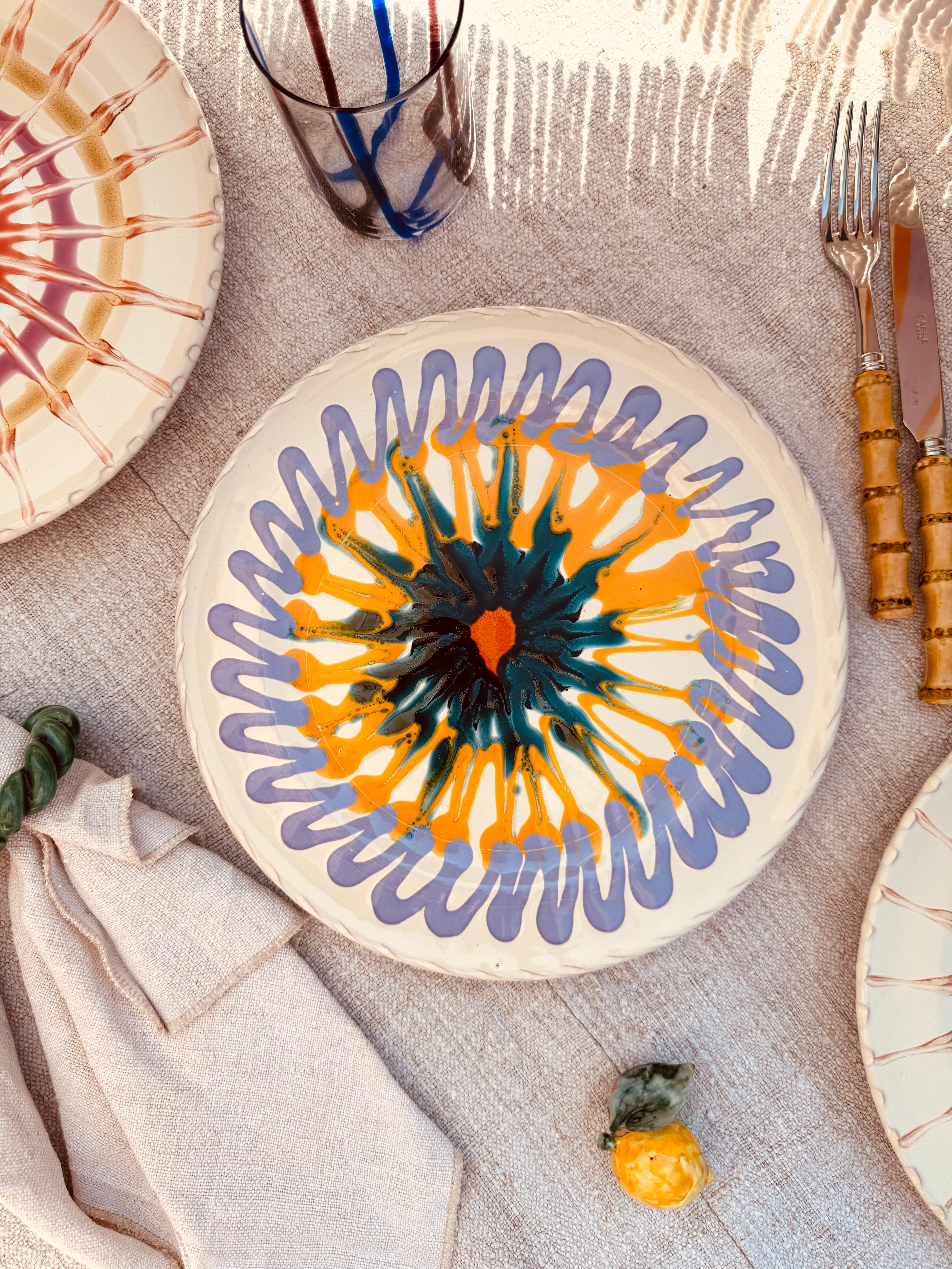 Psychodelic Dinner Plate - 27cm "Unique Art Pieces by Franco Fasano"