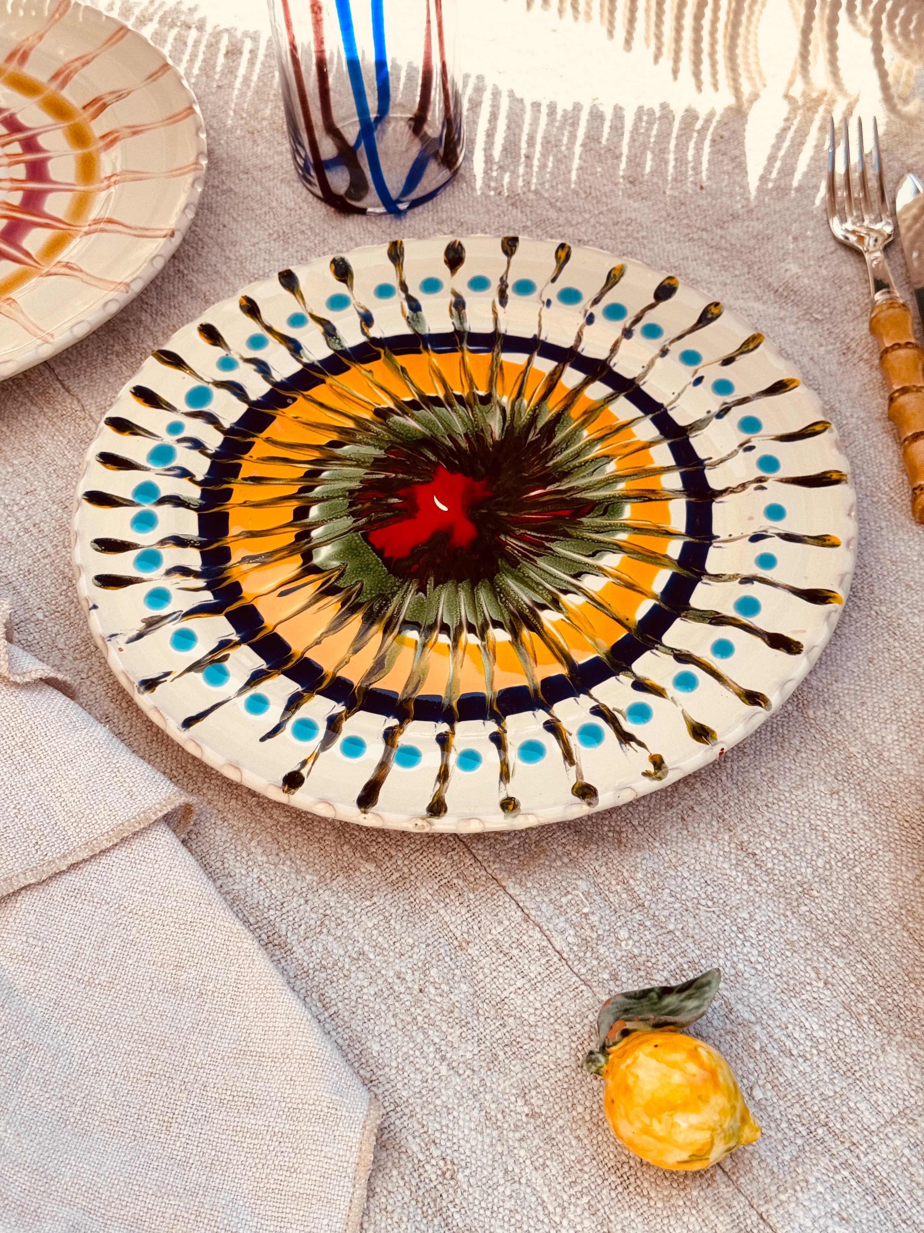 Psychodelic Dinner Plate - 27cm "Unique Art Pieces by Franco Fasano"