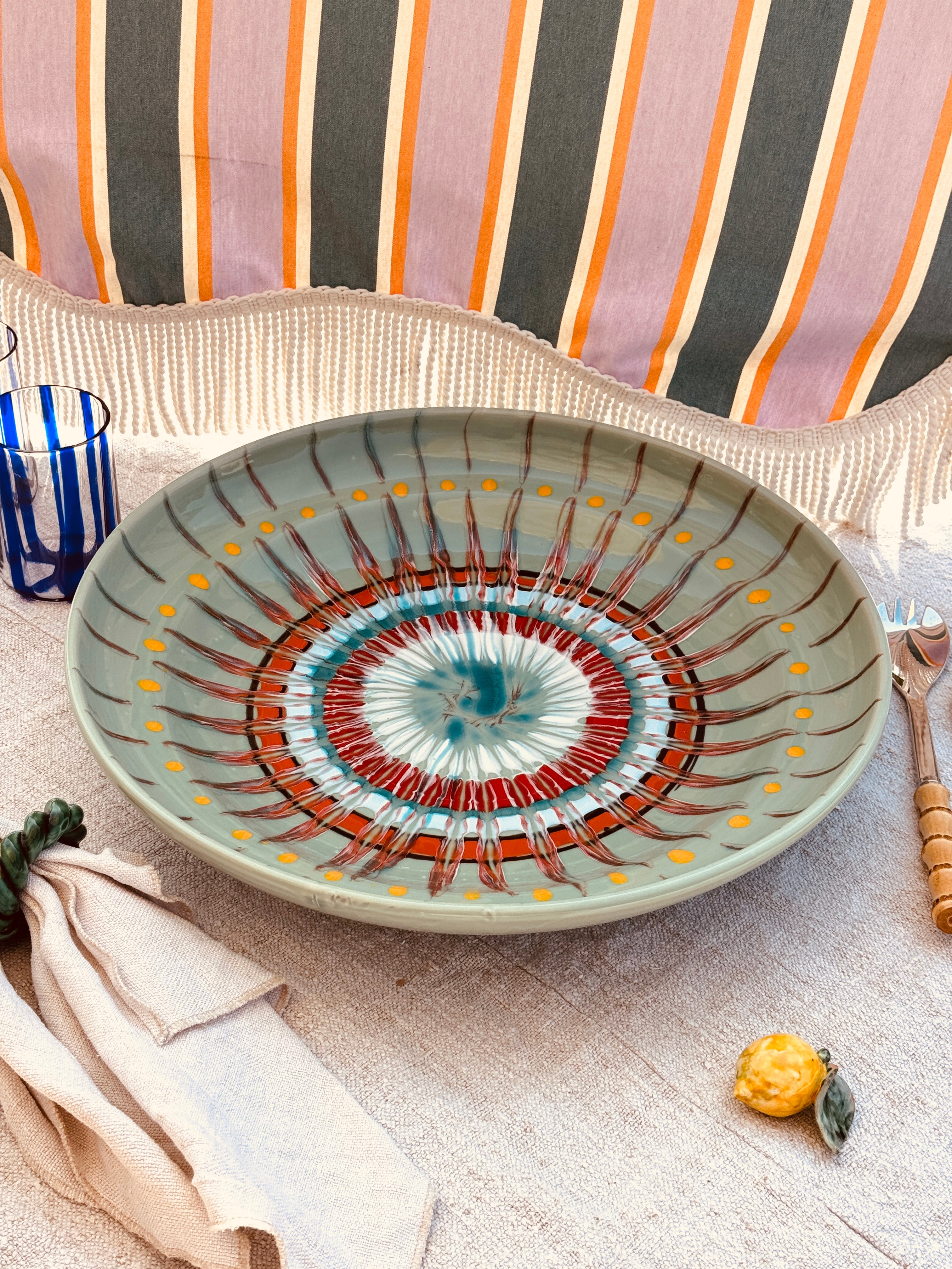 Large & Unique Psychodelic Bowl - 42cm - One of a Kind