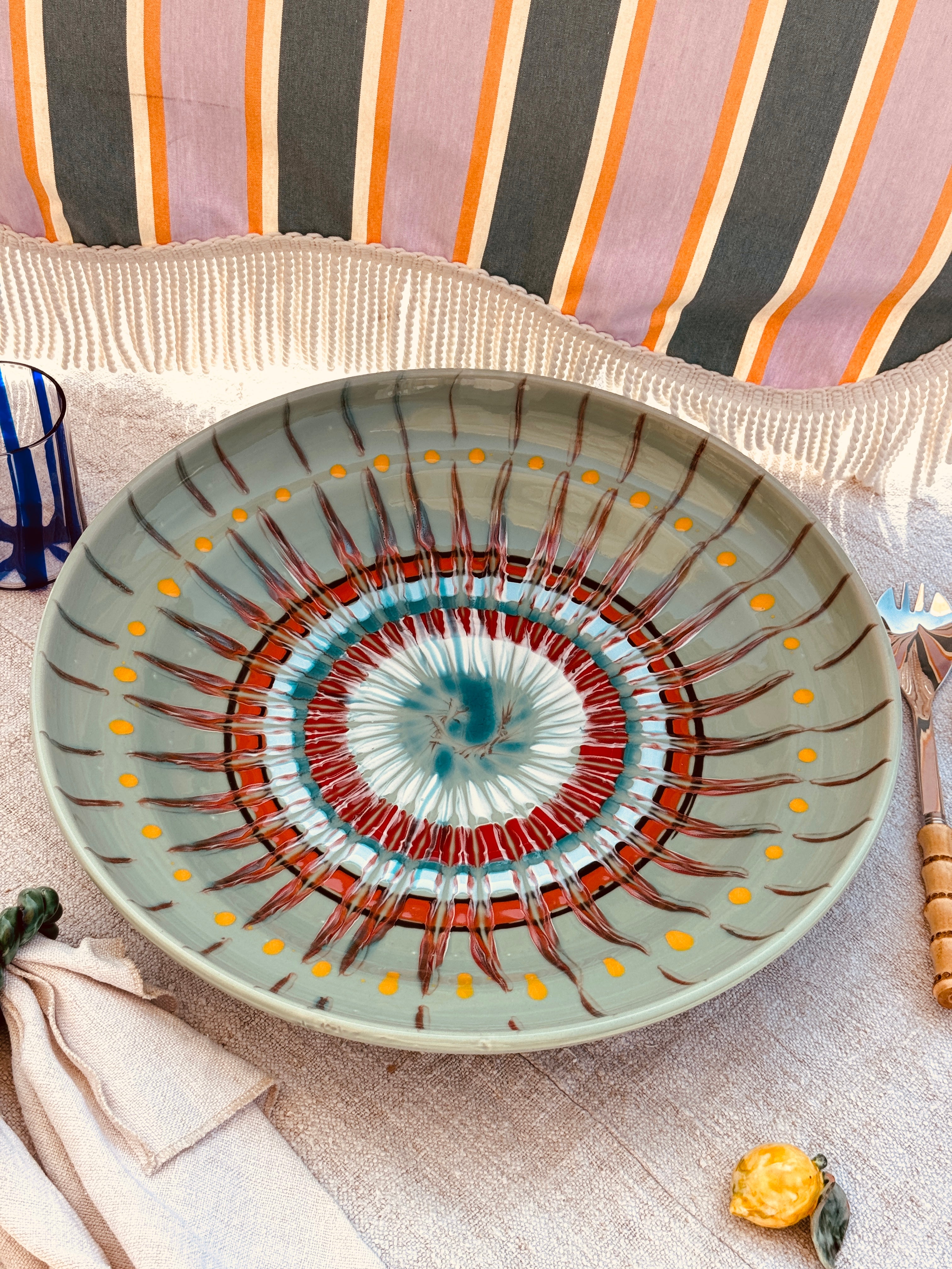 Large & Unique Psychodelic Bowl - 42cm - One of a Kind