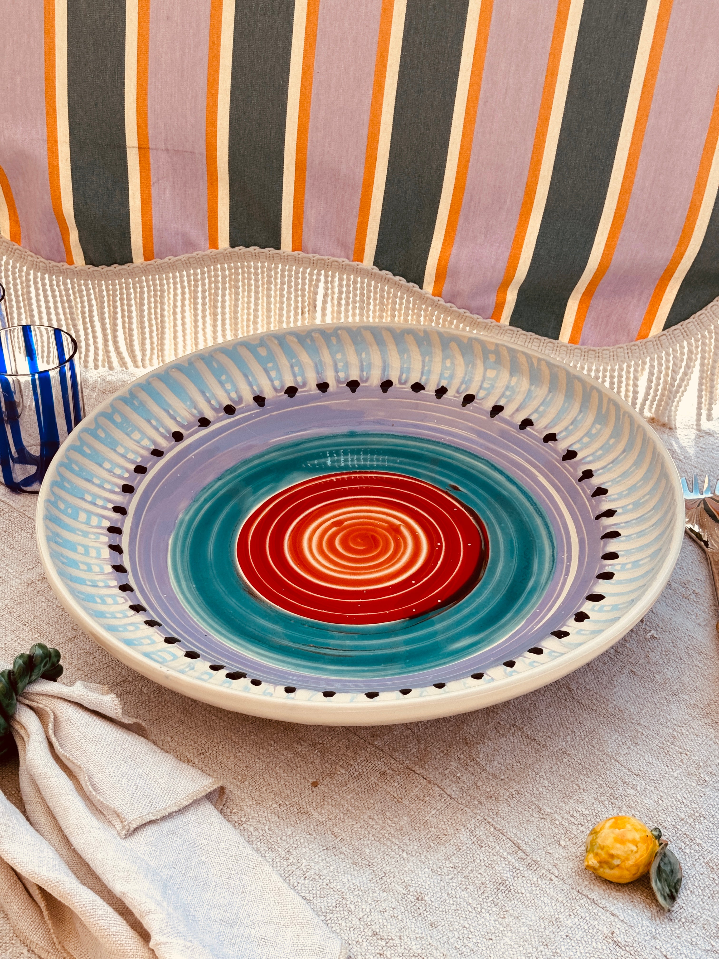 Large & Unique Psychodelic Bowl - 42cm - One of a Kind