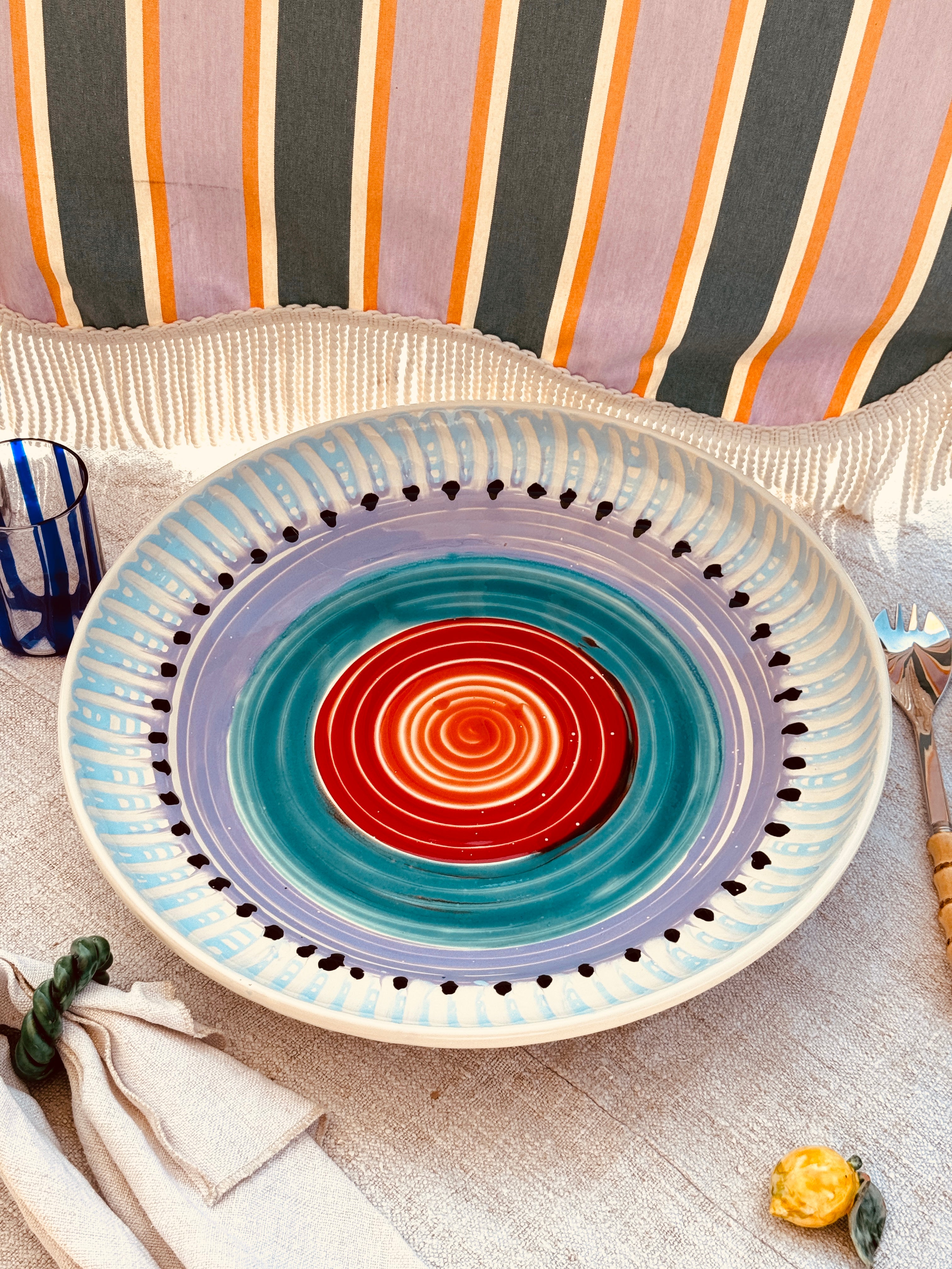 Large & Unique Psychodelic Bowl - 42cm - One of a Kind