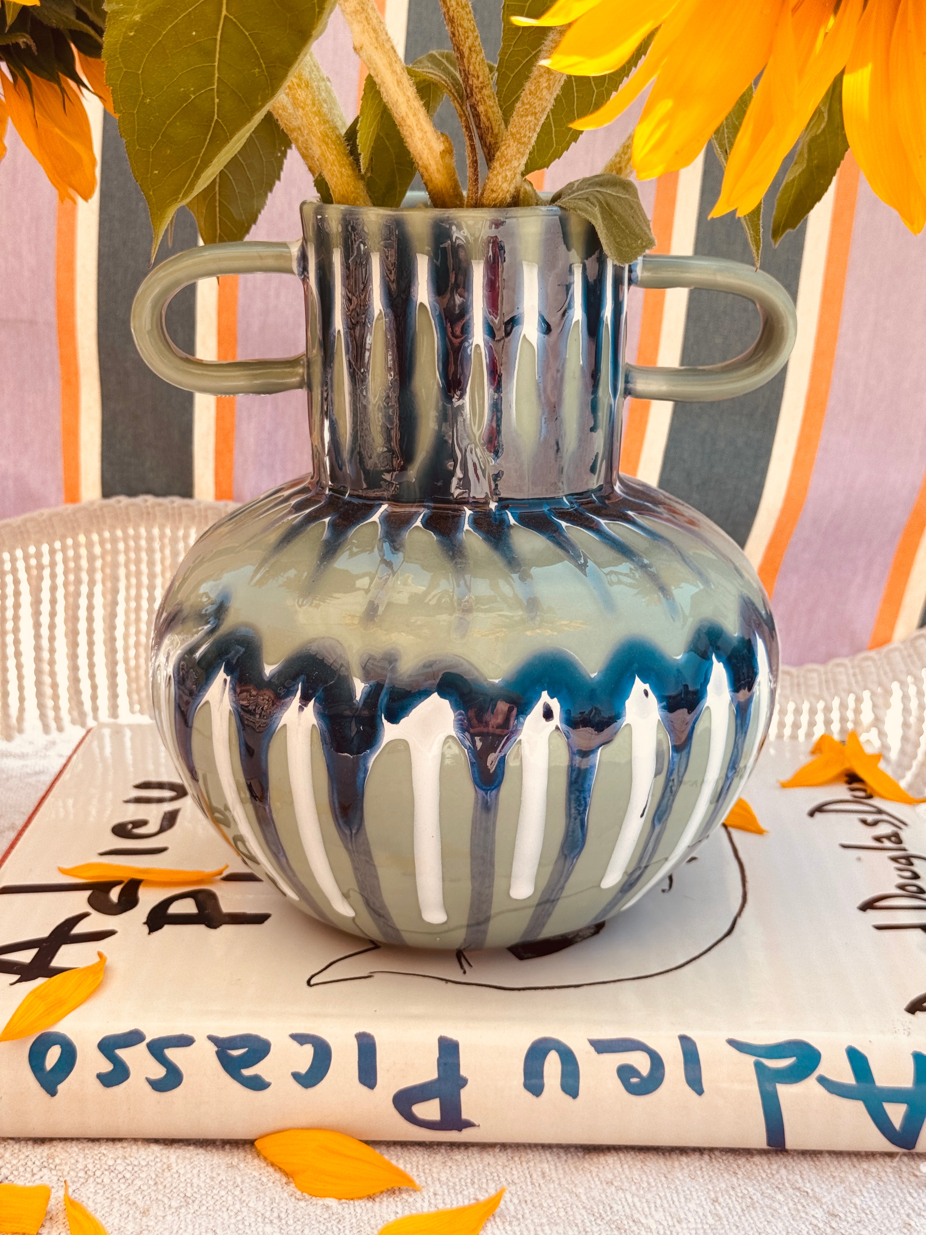 Psychodelic Vase "Vintage Vibes" - one of a Kind - 23cm - Einzelstück