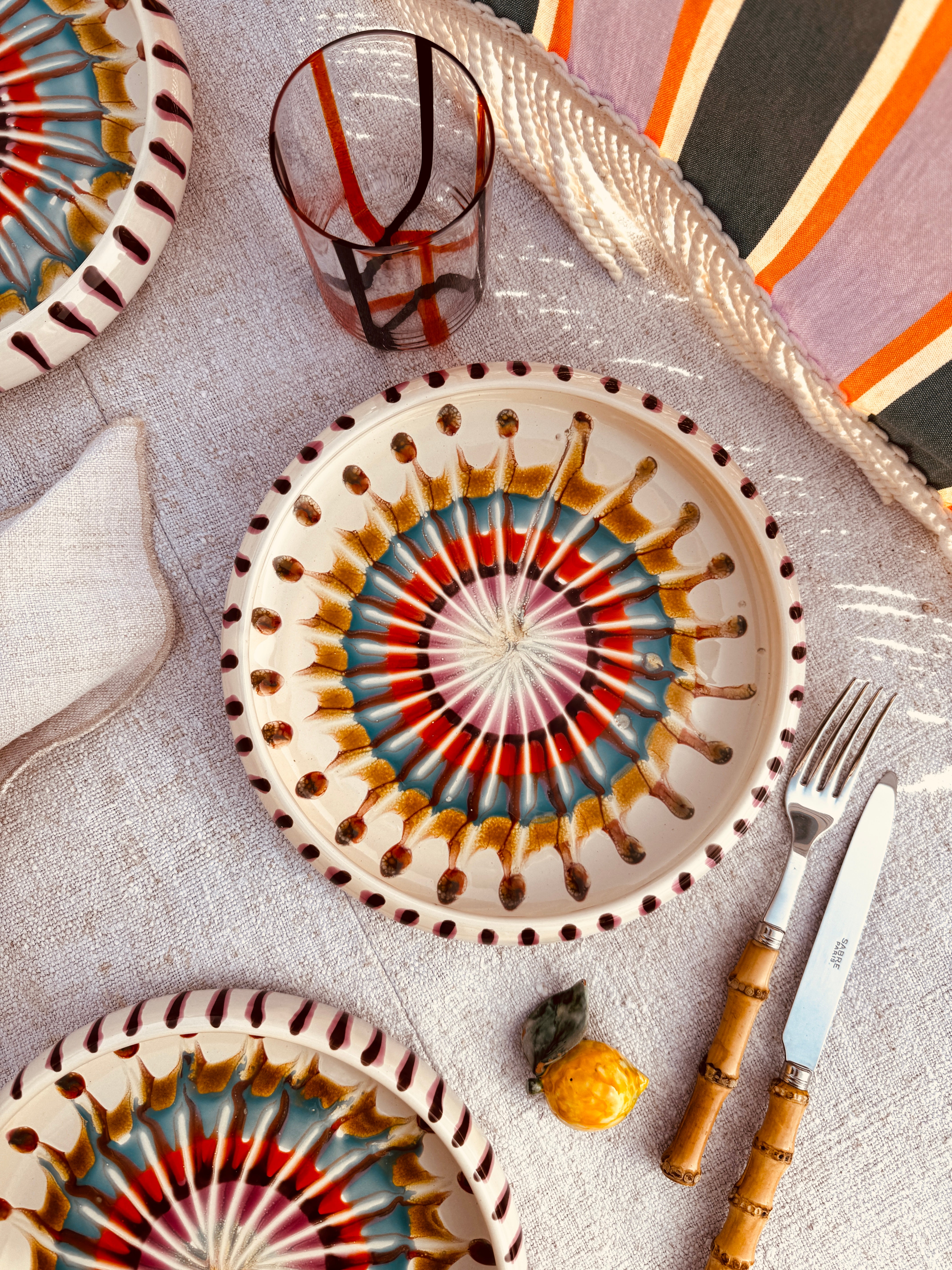 Frisbee Plate - 25cm "Bagno Vernice" Handmade in Puglia