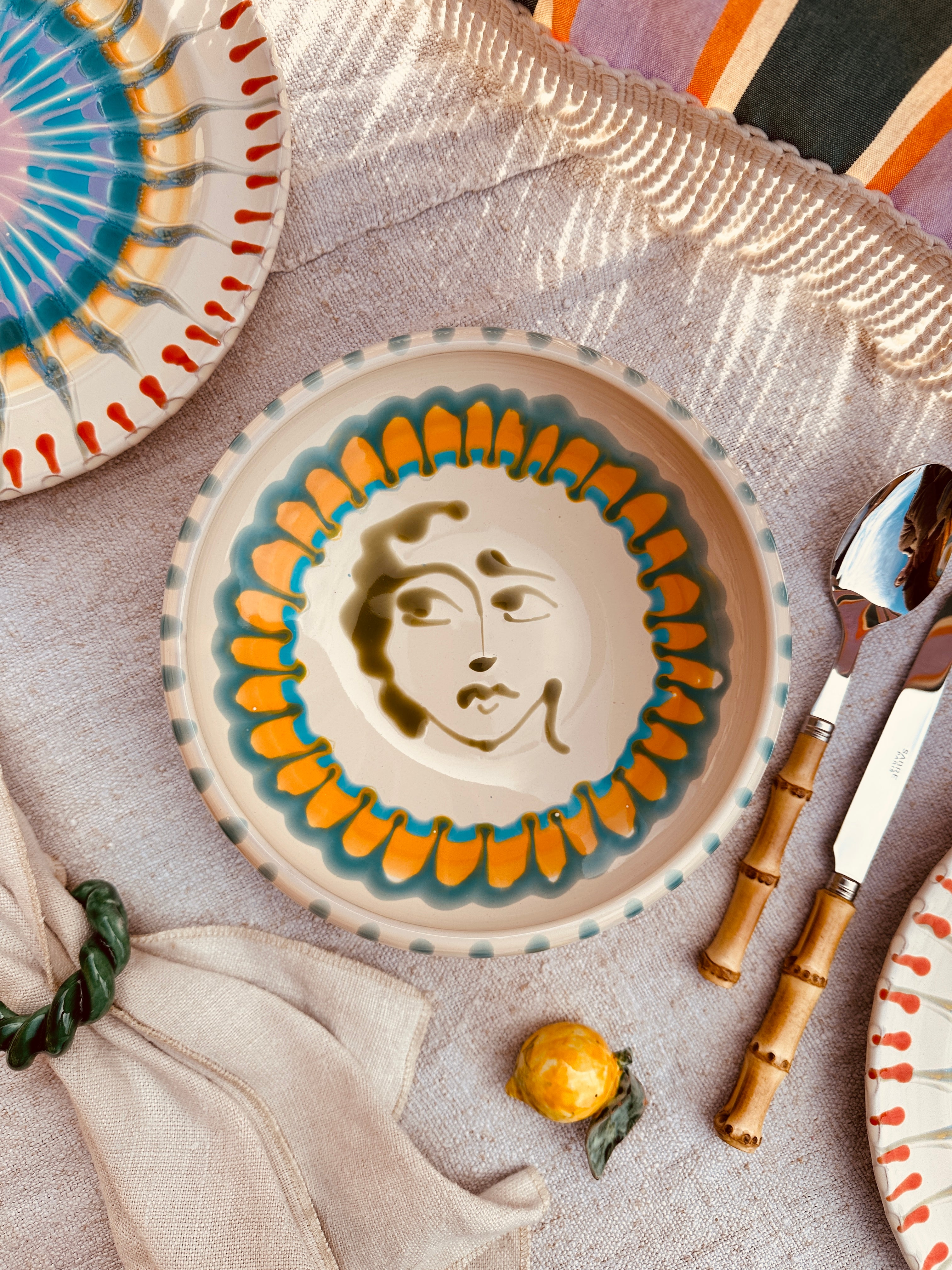 Psychodelic & Viso Bowl - 21cm "Bordo Tornito - in Love with Puglia"