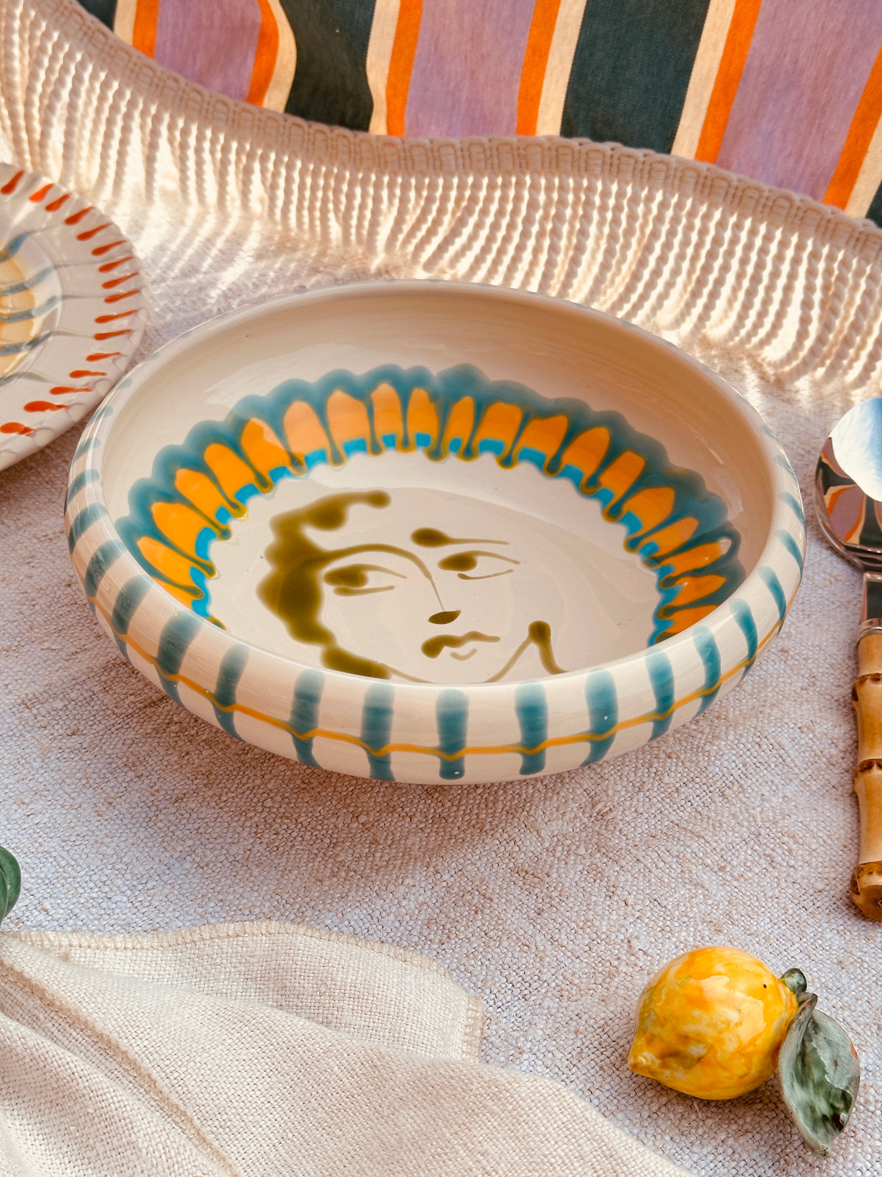 Psychodelic & Viso Bowl - 21cm "Bordo Tornito - in Love with Puglia"