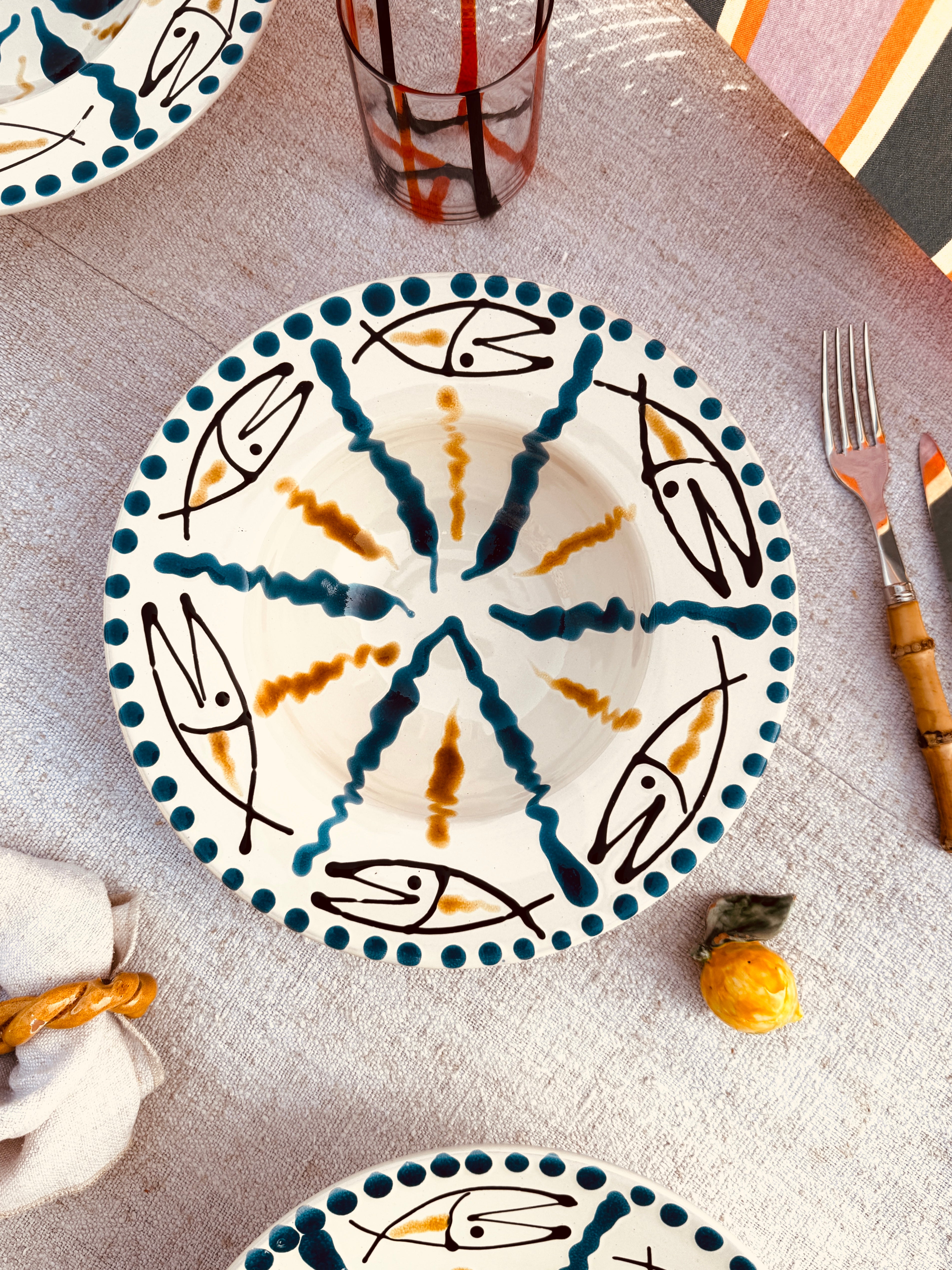 Handgefertigte Pastaschale 25 cm | Cappello di Prete