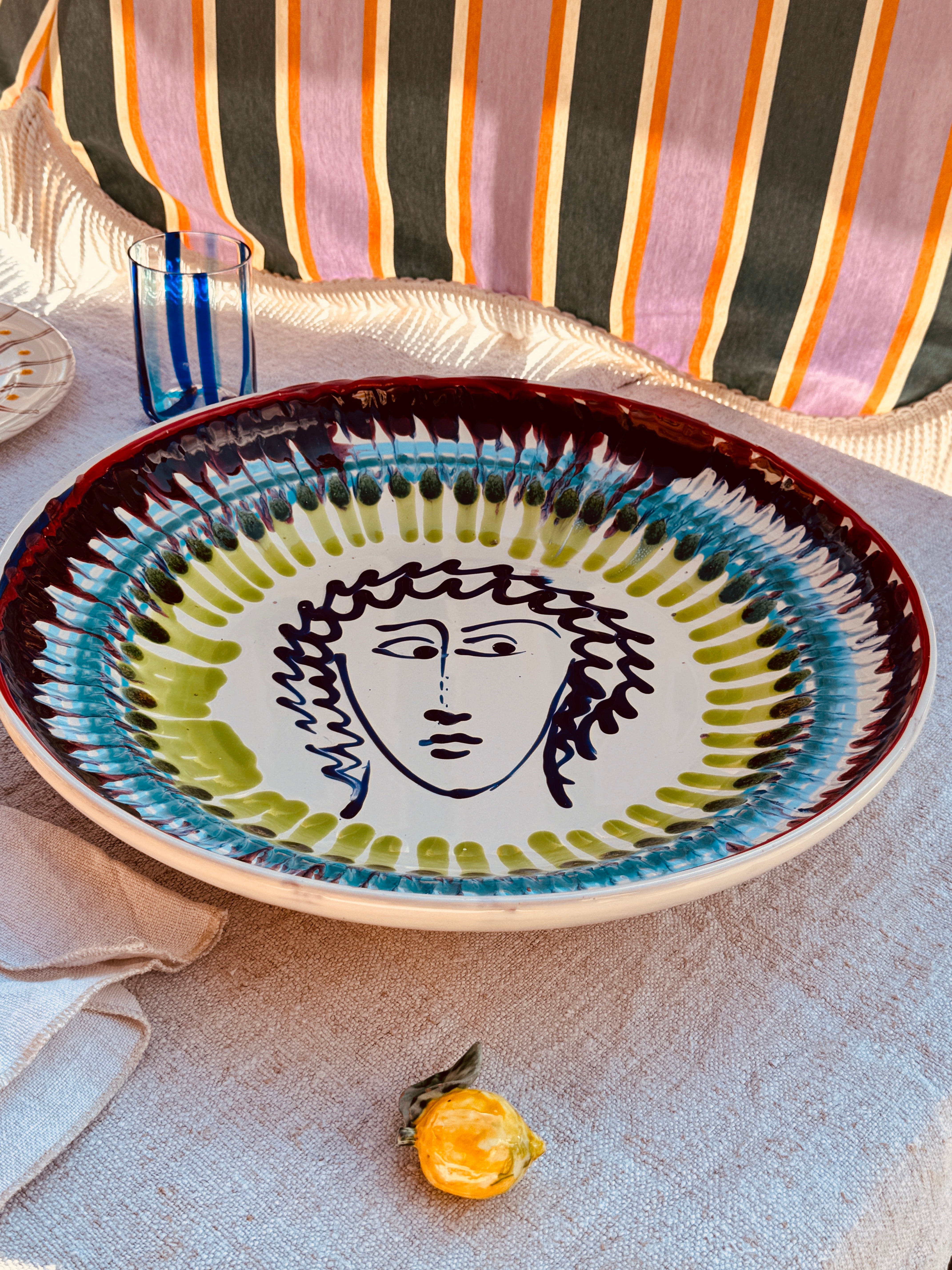 große Psychodelic Viso Schale - 42cm !EINZELSTÜCK!