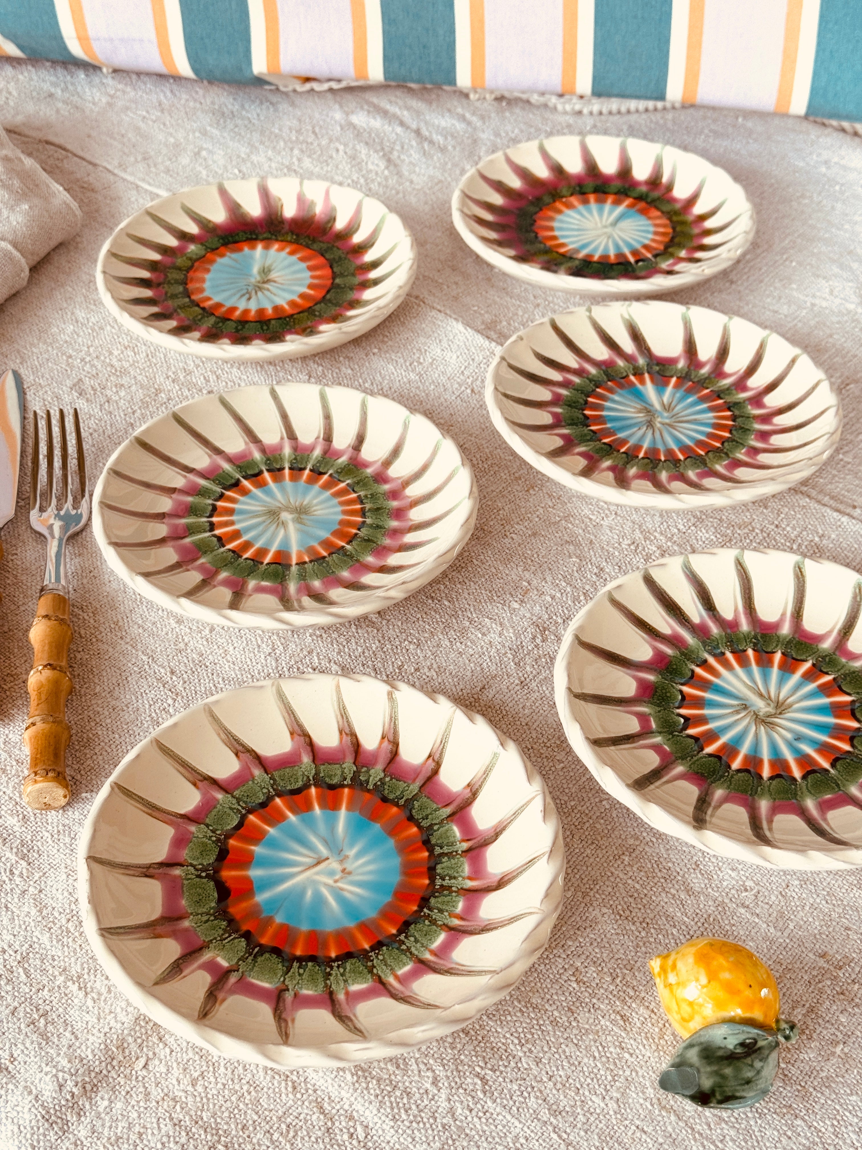 Handmade Italian Small Plates Set 16 cm | Set of 6 "Contemp"