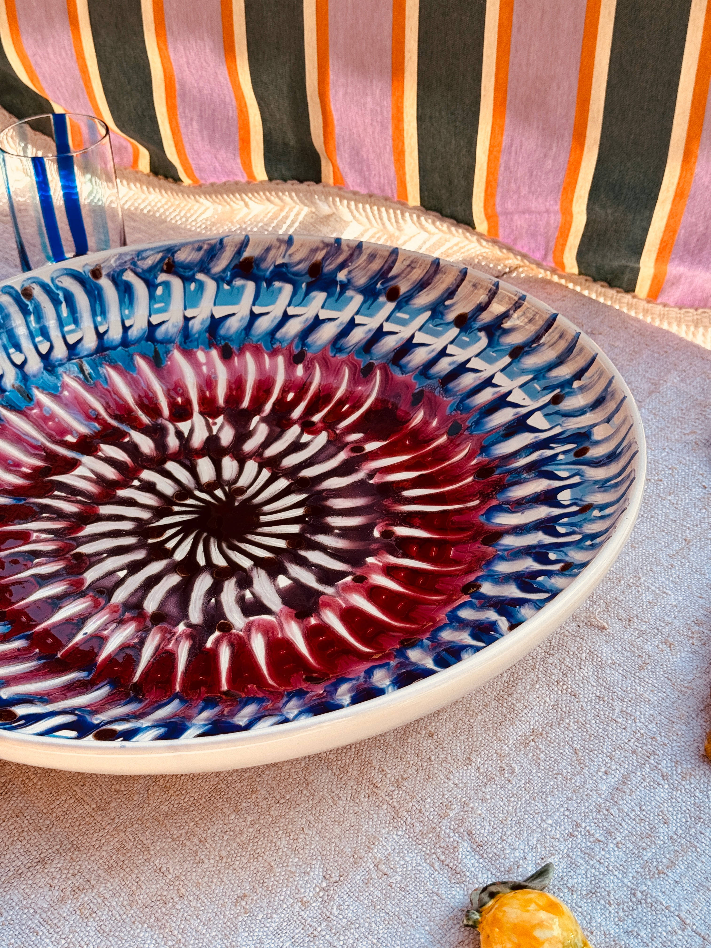 große und einzigartige Psychodelic Schale - 42cm !EINZELSTÜCK!