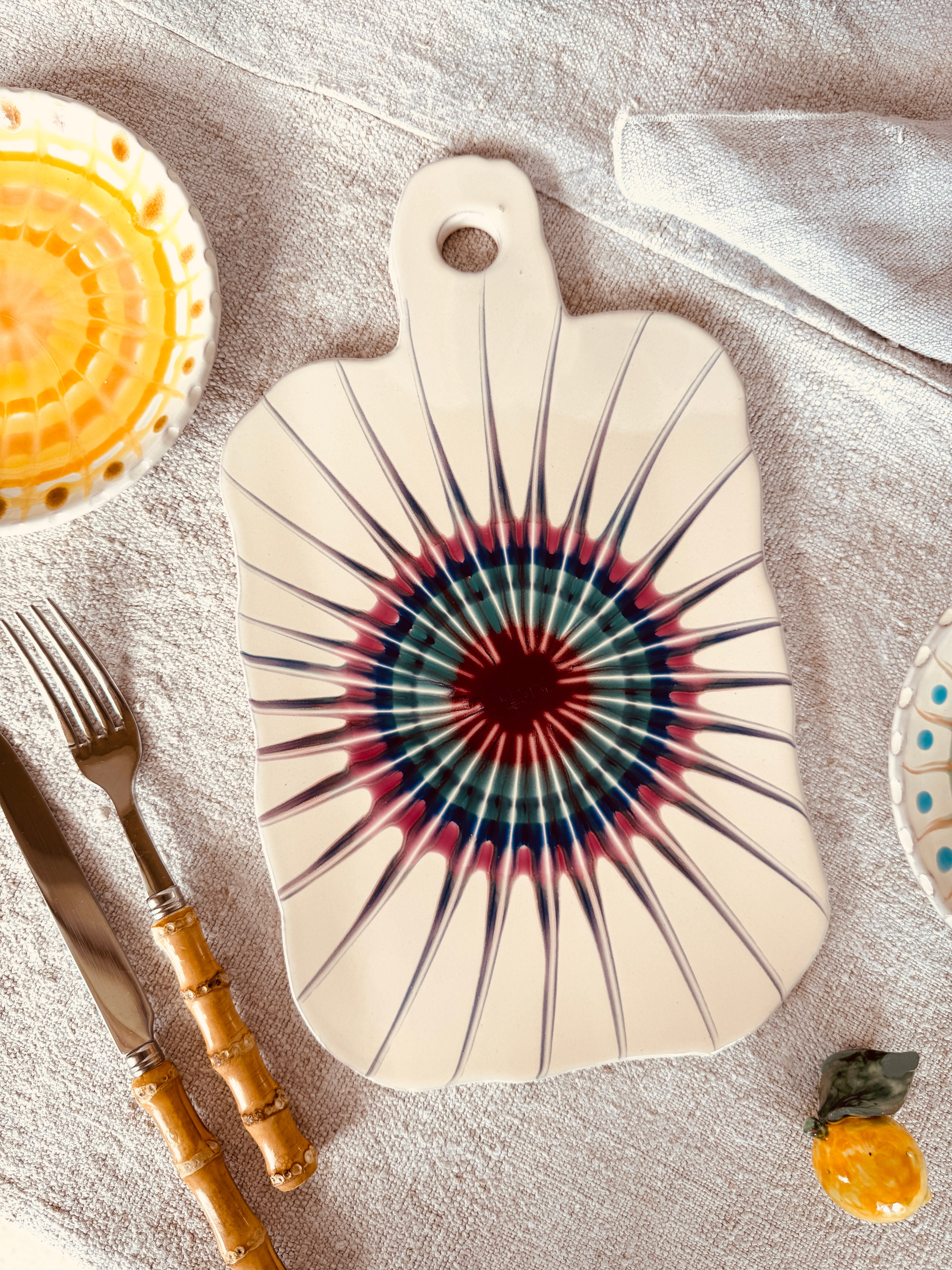 Handmade Italian Ceramic Serving Board 32 cm | Cheese & Antipasti Board