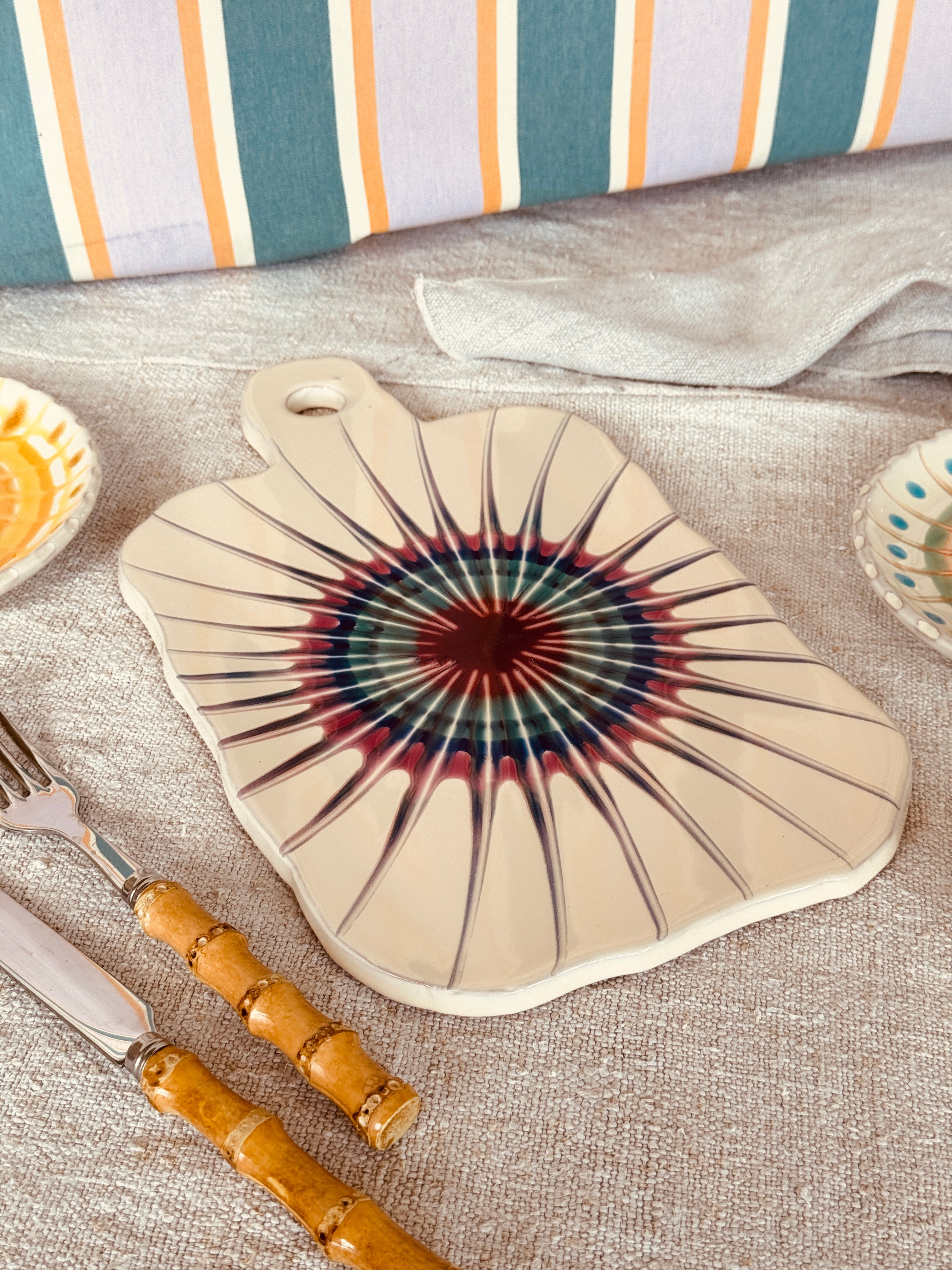 Handmade Italian Ceramic Serving Board 32 cm | Cheese & Antipasti Board