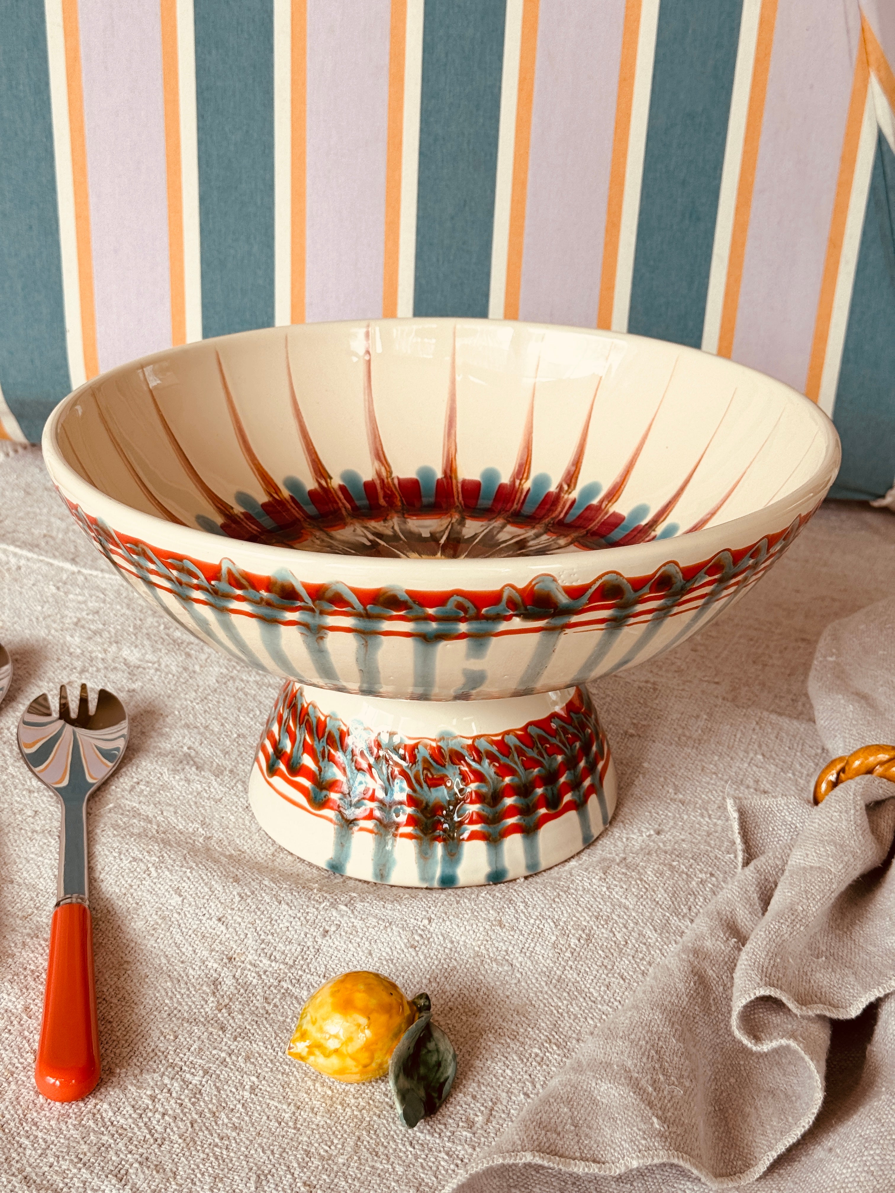 Handmade Italian Ceramic High Bowl 30 cm | Studio Riviera