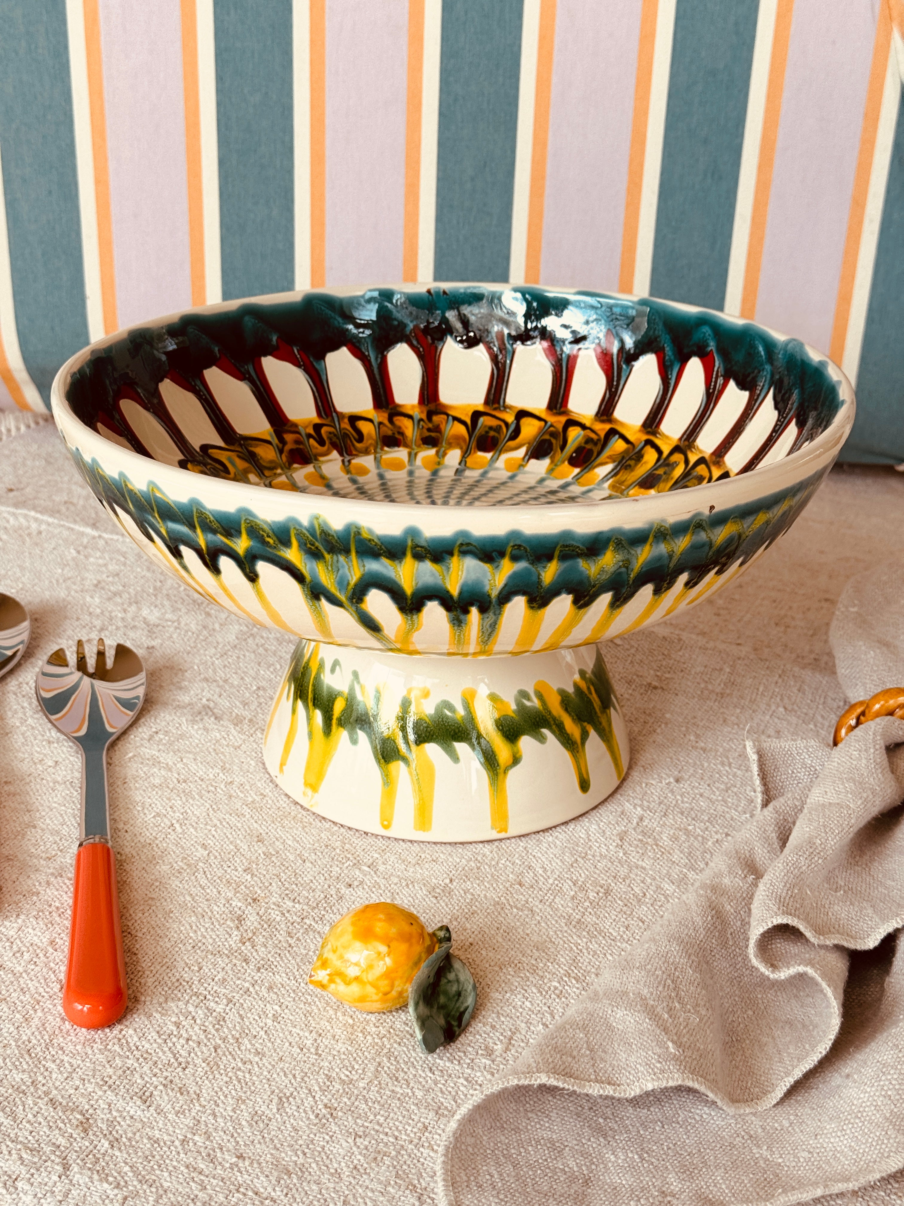 Handmade Italian Ceramic High Bowl 30 cm | Studio Riviera