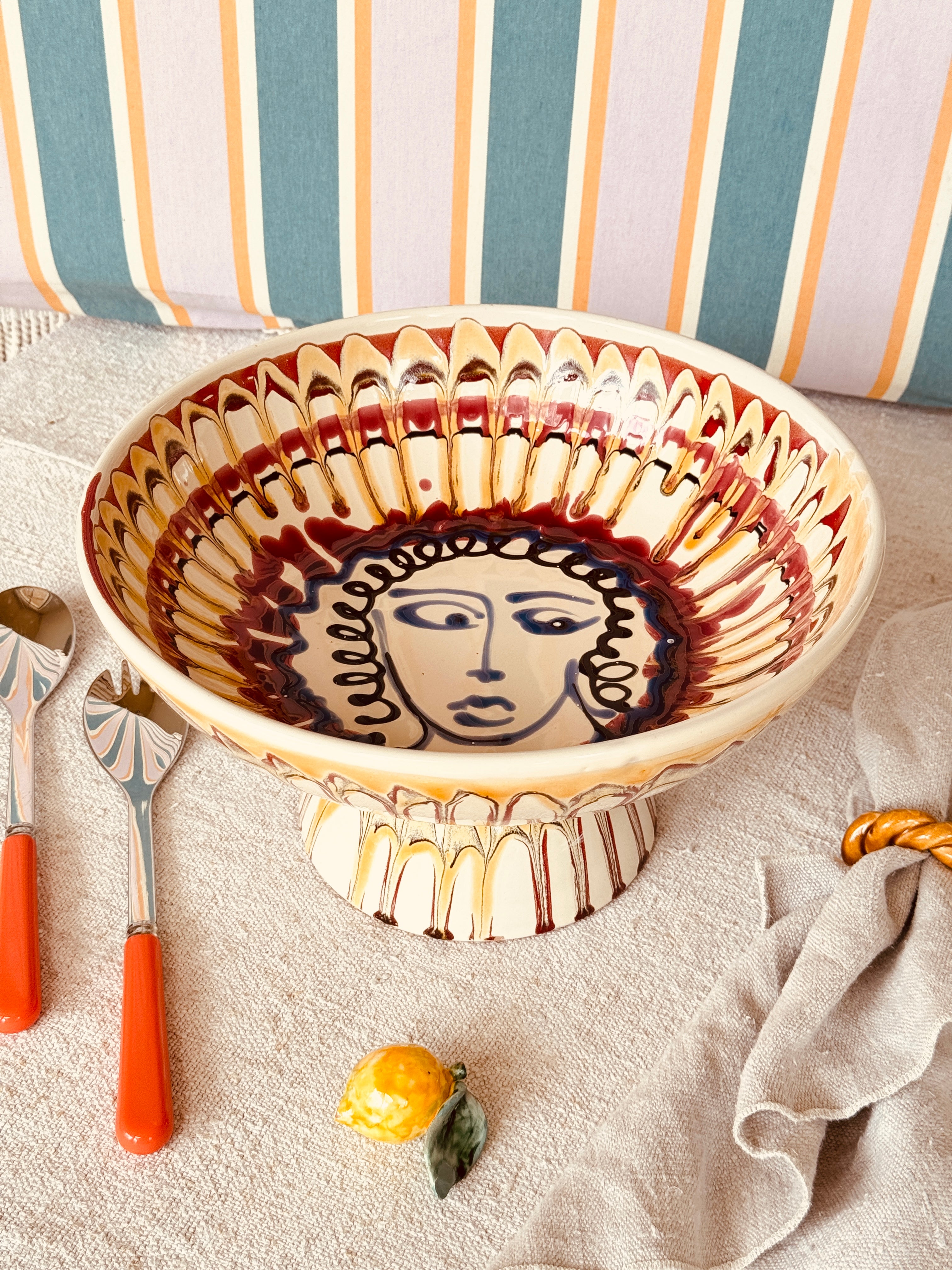 Handmade Italian Ceramic High Bowl 30 cm | Studio Riviera