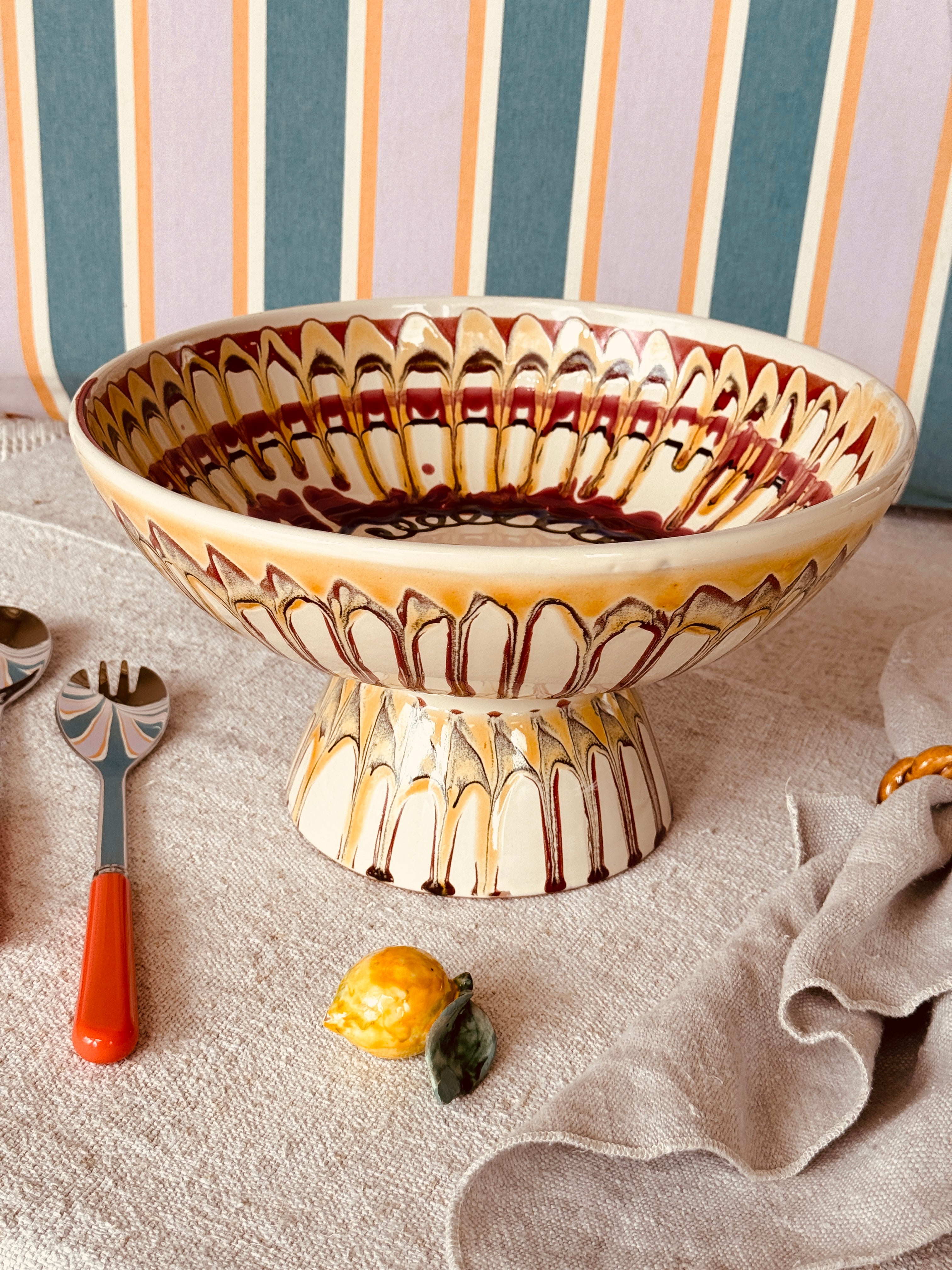 Handmade Italian Ceramic High Bowl 30 cm | Studio Riviera