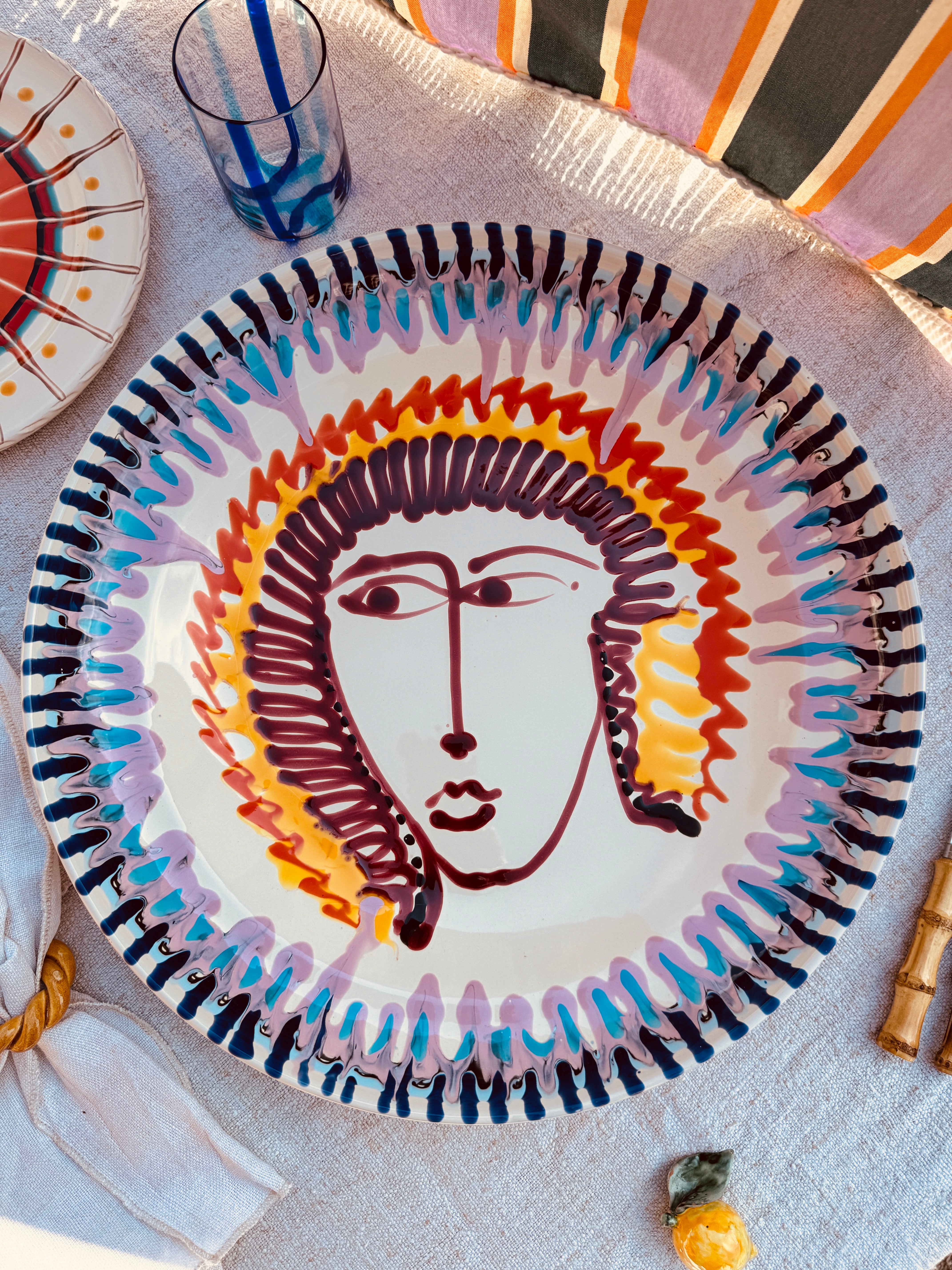 große Psychodelic Viso Schale - 42cm !EINZELSTÜCK!