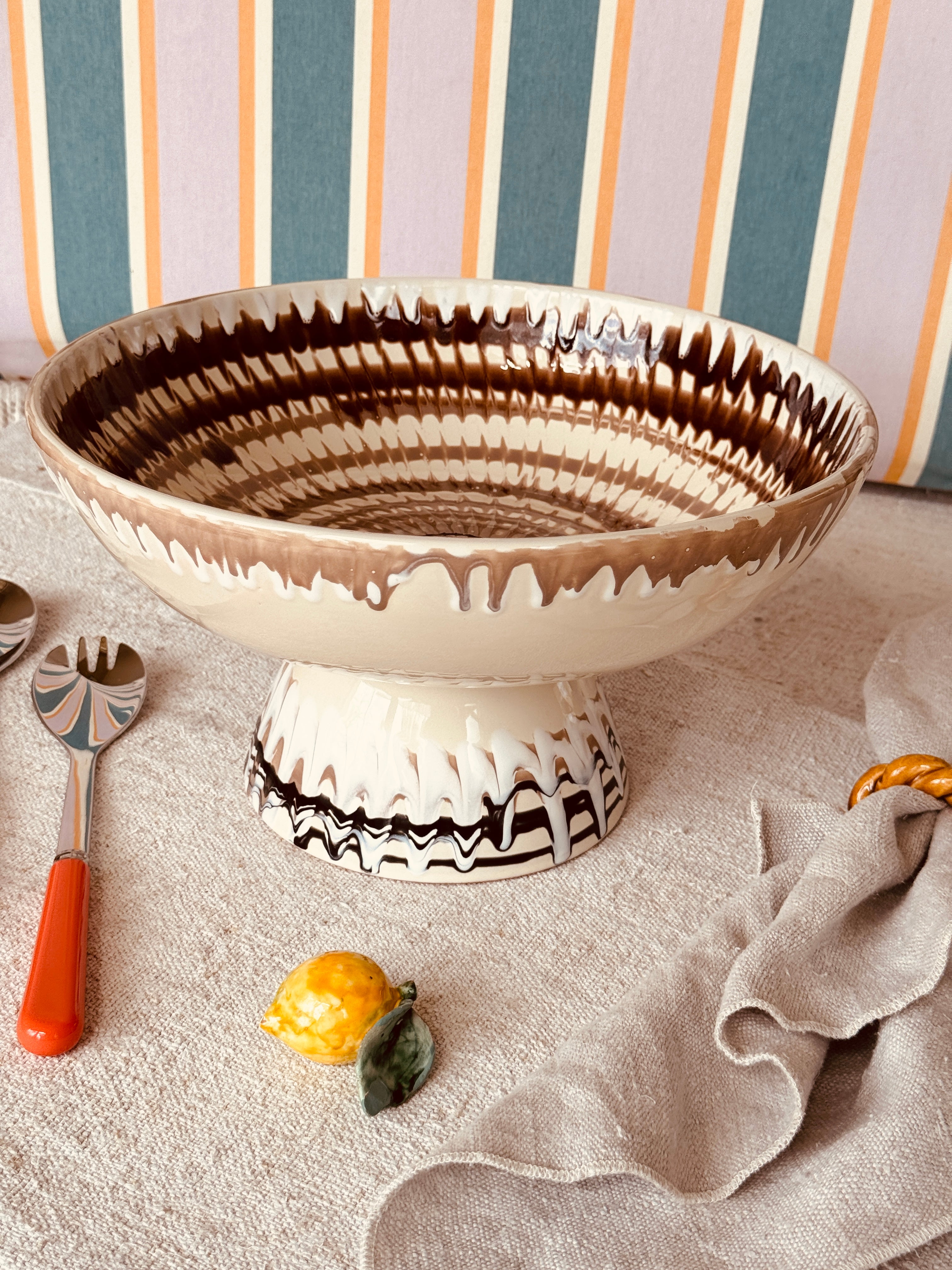 Handmade Italian Ceramic High Bowl 30 cm | Studio Riviera