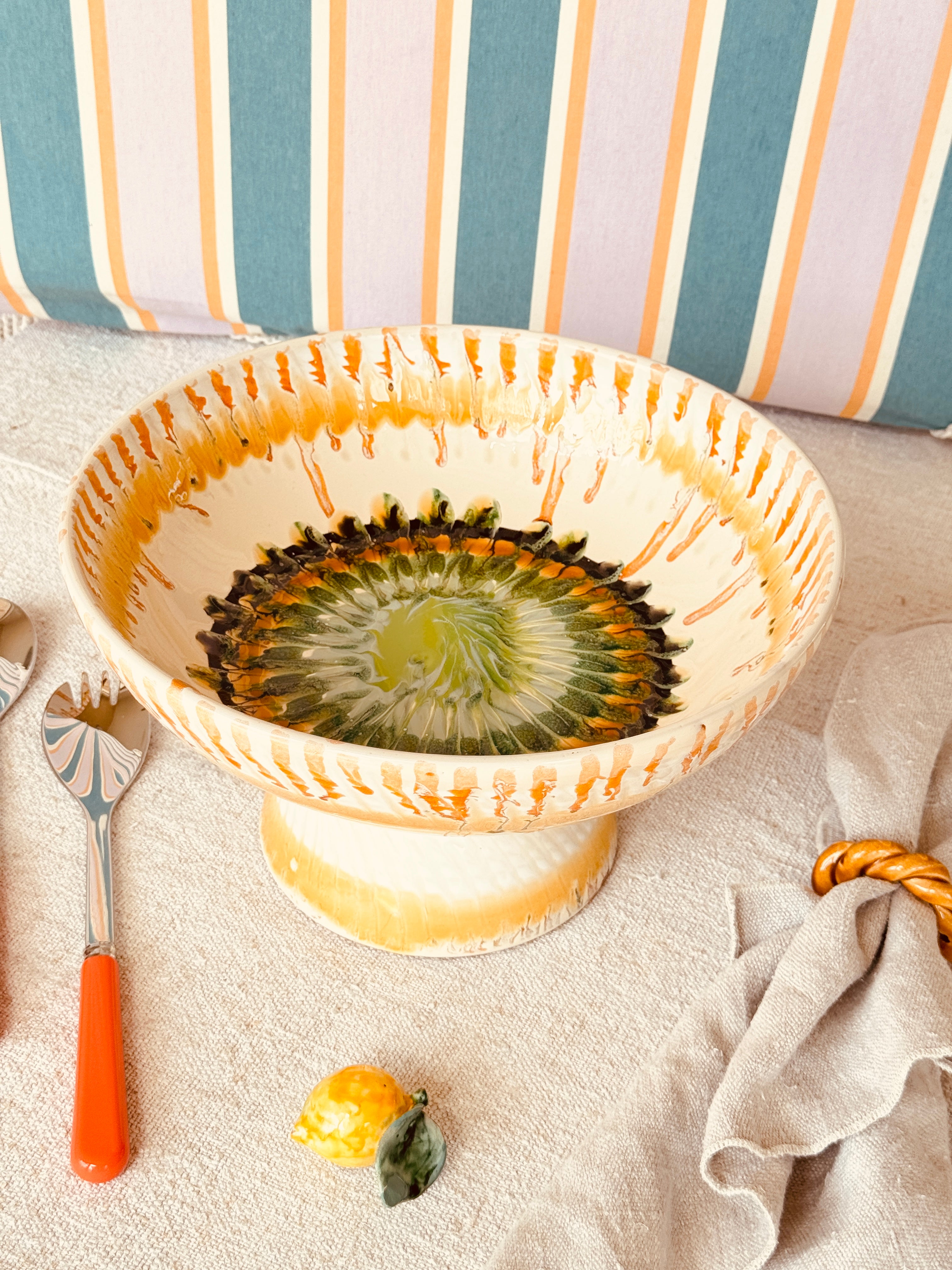 Handmade Italian Ceramic High Bowl 30 cm | Studio Riviera