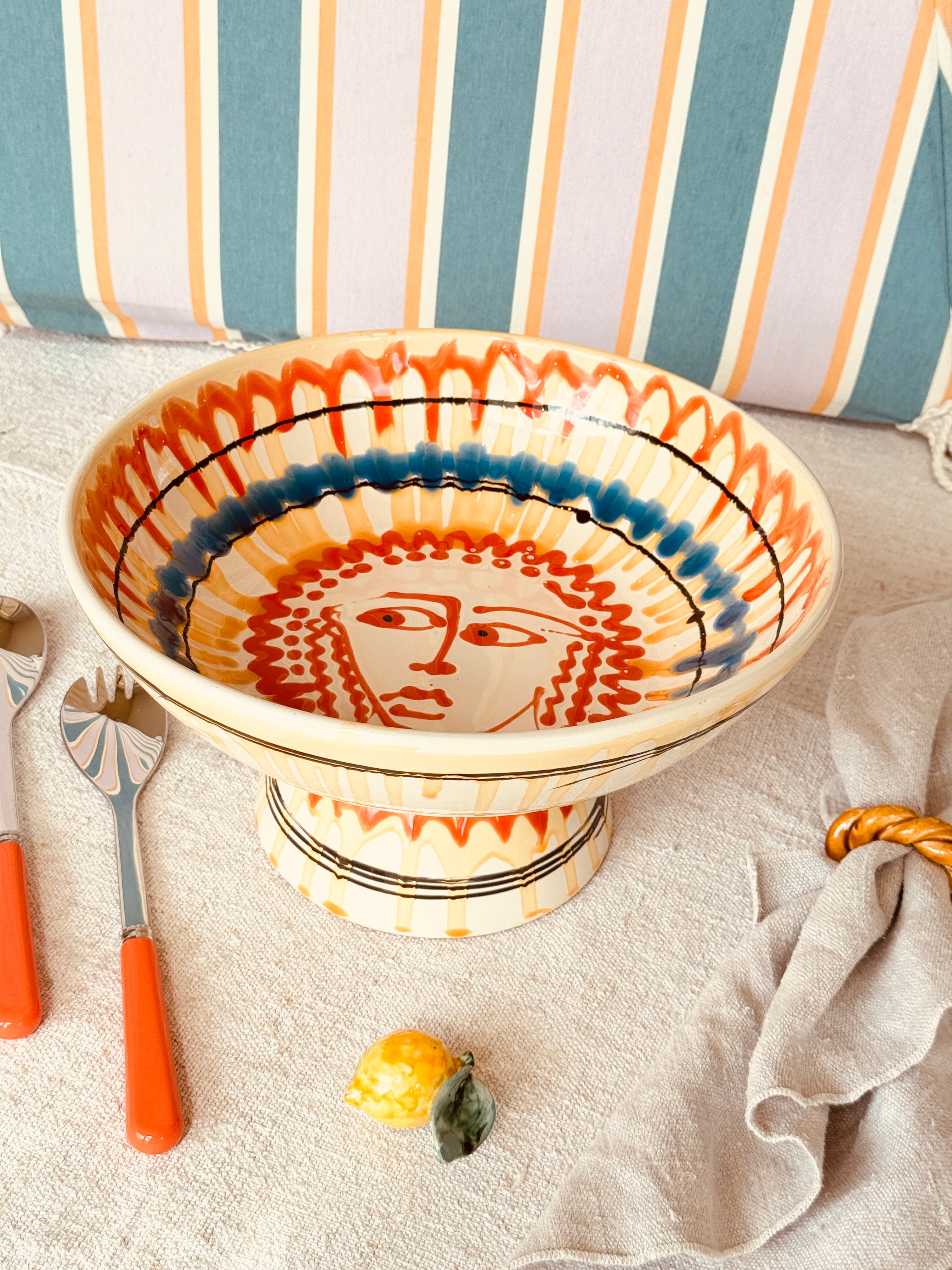 Handmade Italian Ceramic High Bowl 30 cm | Studio Riviera