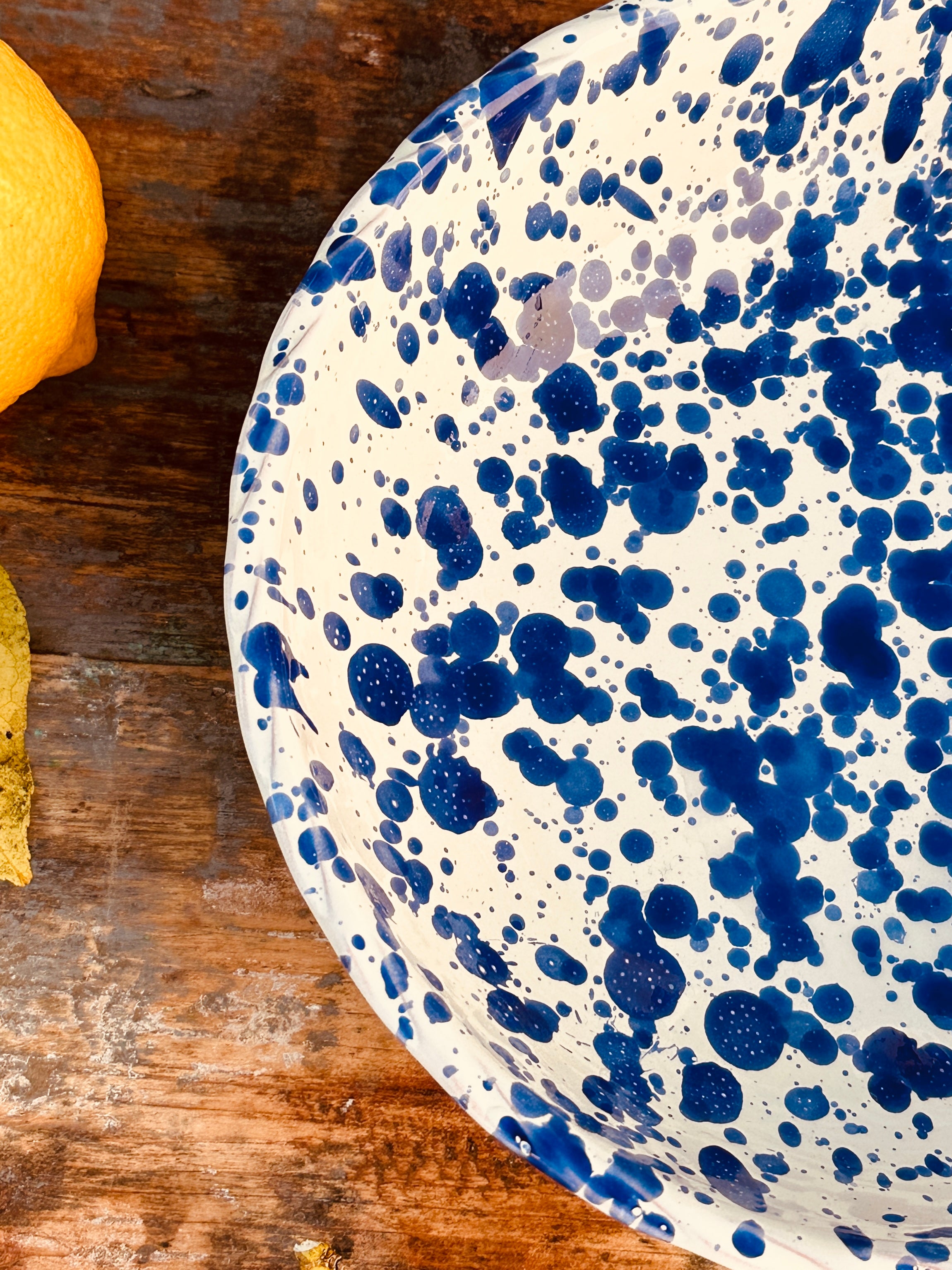 Salatschale Schizzato "Blu" 30 cm - mit blauen Tupfen