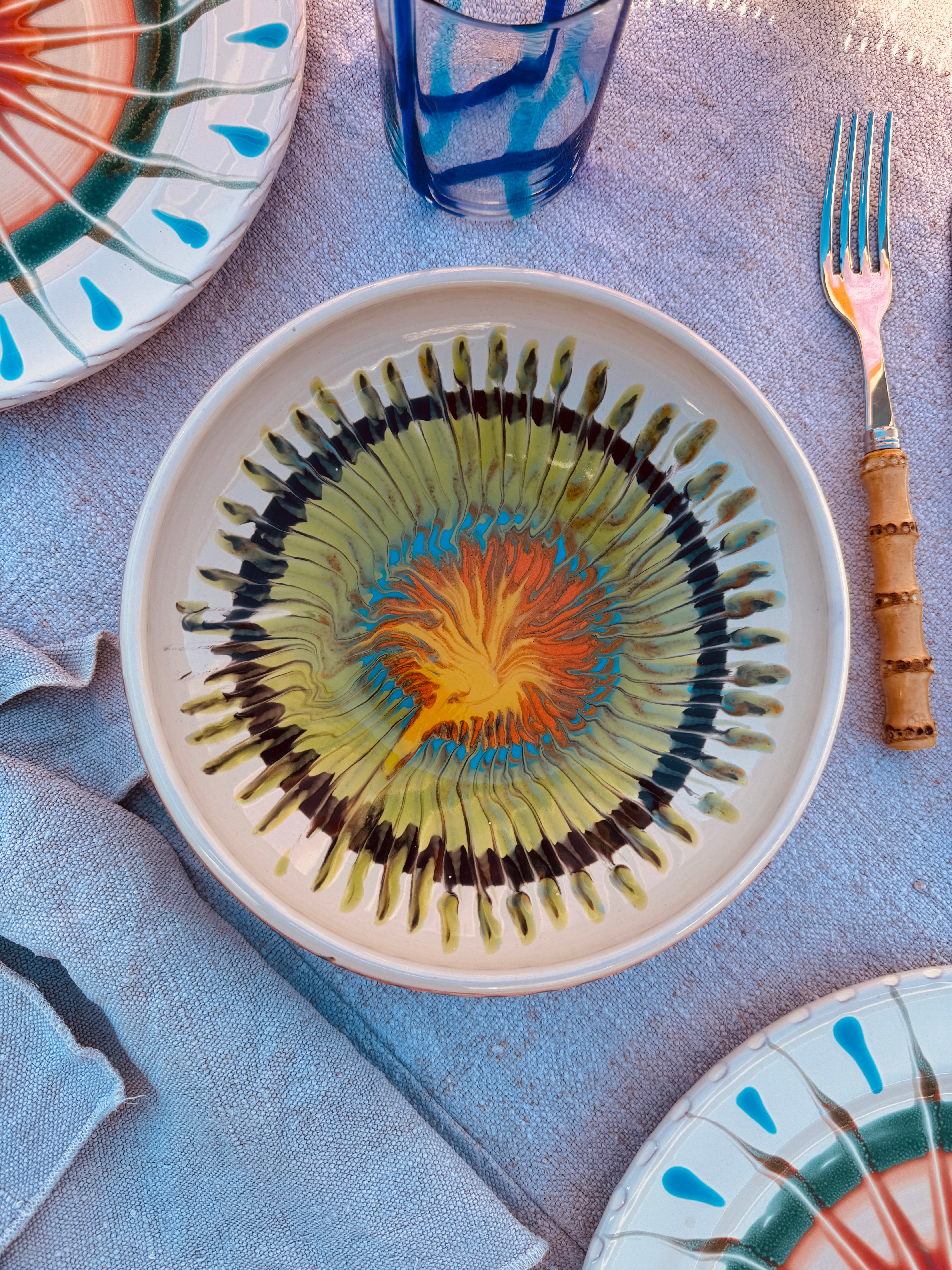 UNIQUE PIECE Psychodelic Bowl – 21 cm “Bordo Tornito” (One of a Kind)