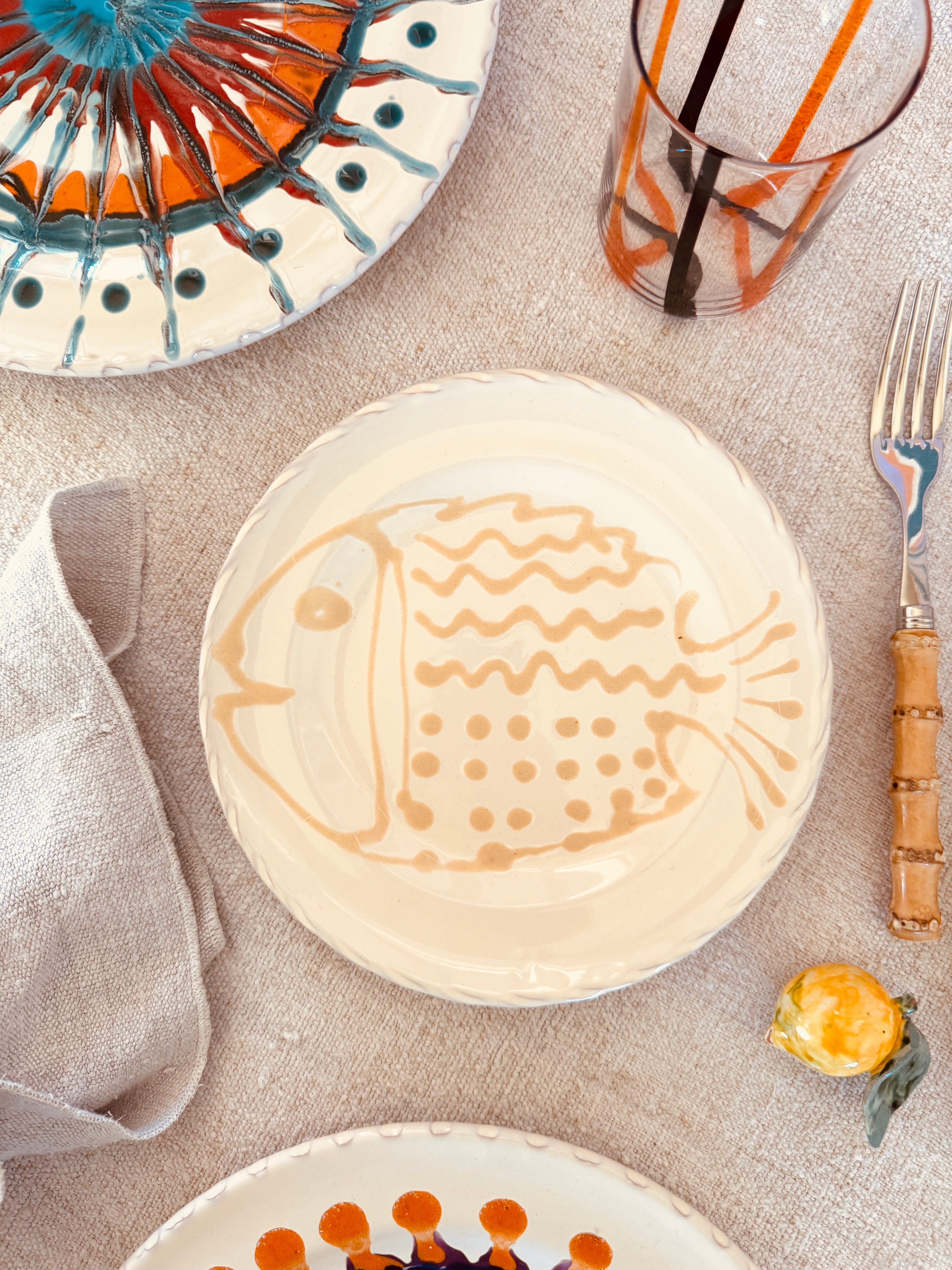 Handgefertigter Antipasti Teller 20 cm | Kleiner Keramikteller (Unikat)