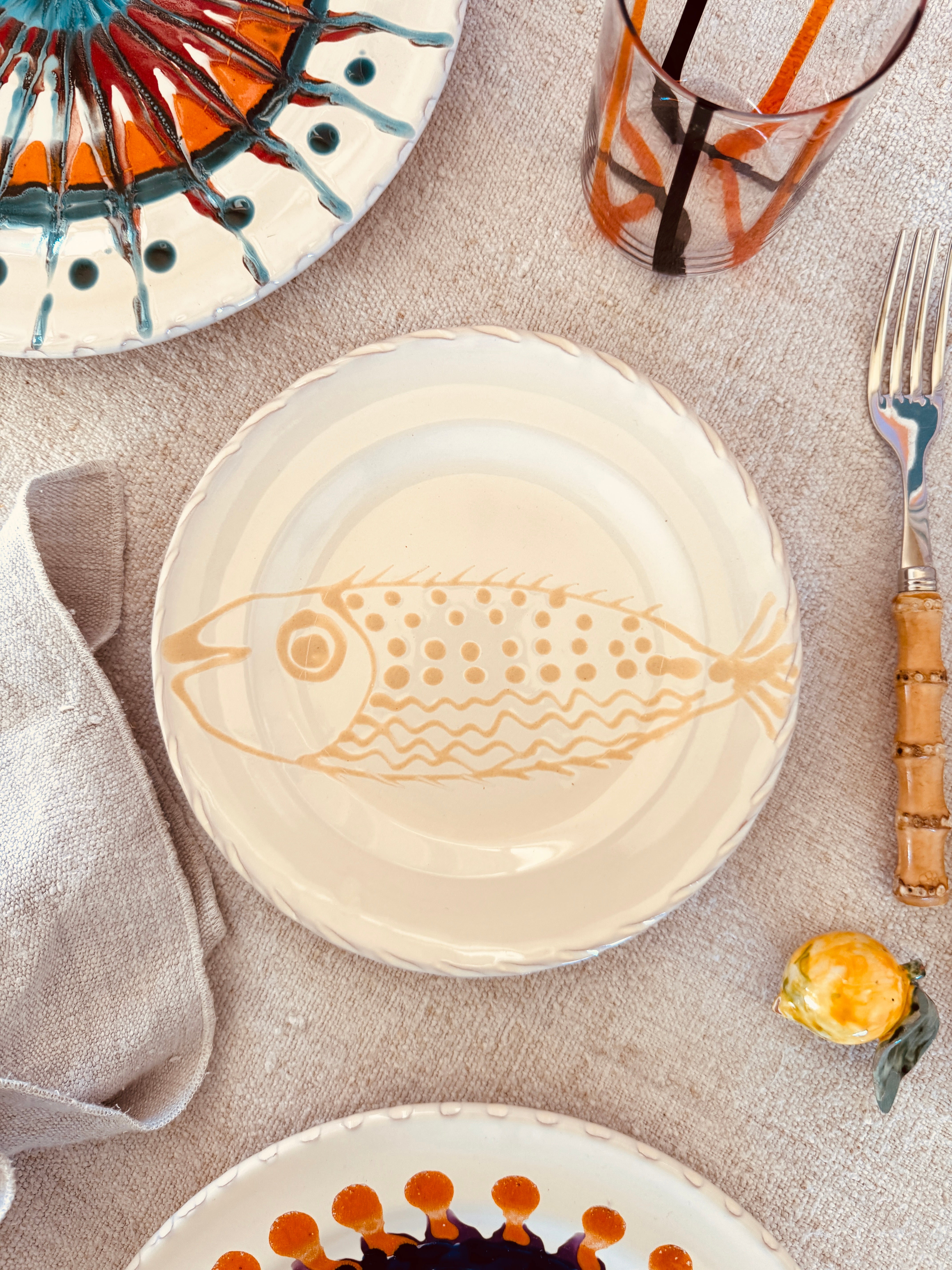 Handgefertigter Antipasti Teller 20 cm | Kleiner Keramikteller (Unikat)