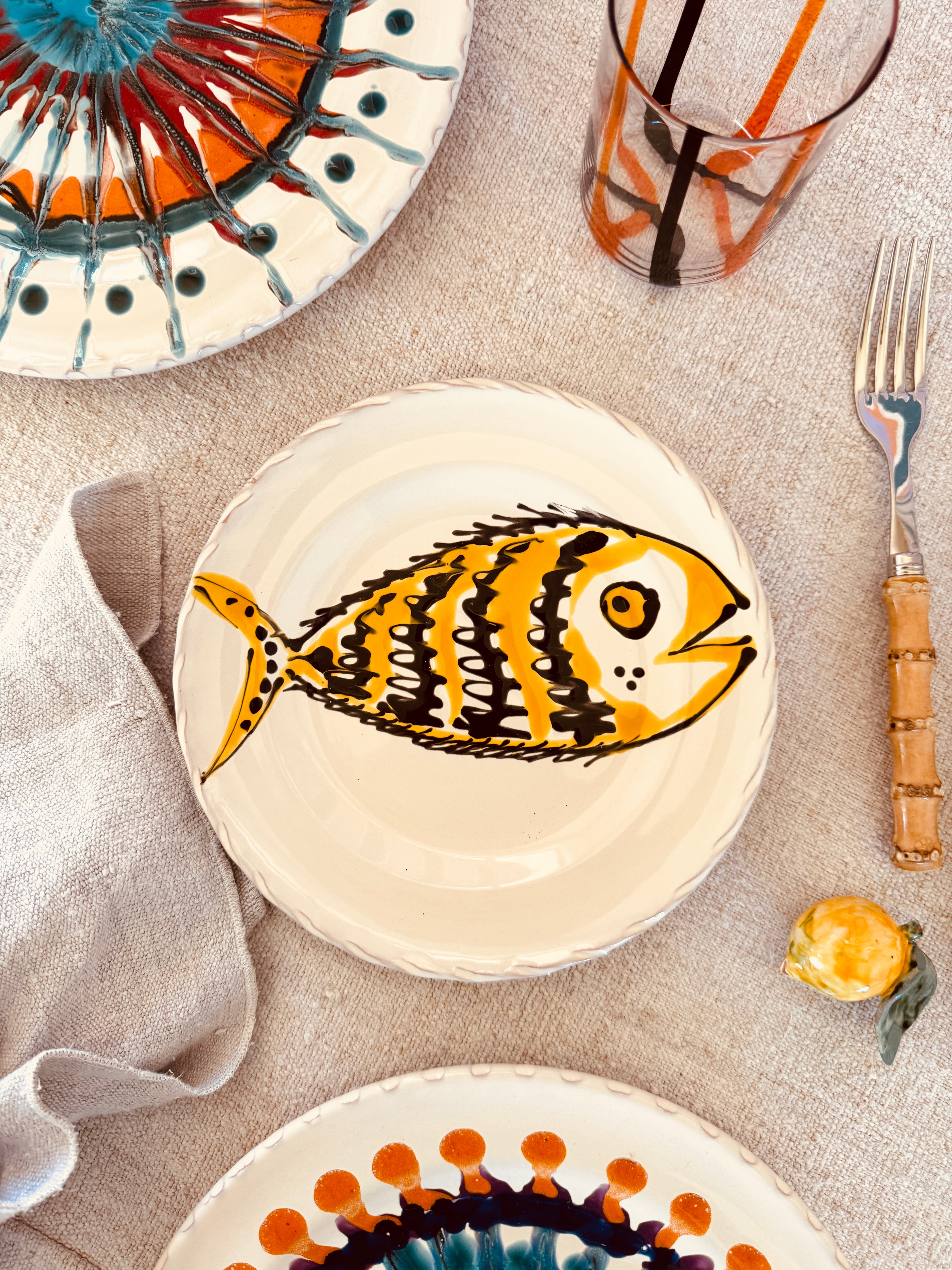 Handgefertigter Antipasti Teller 20 cm | Kleiner Keramikteller (Unikat)